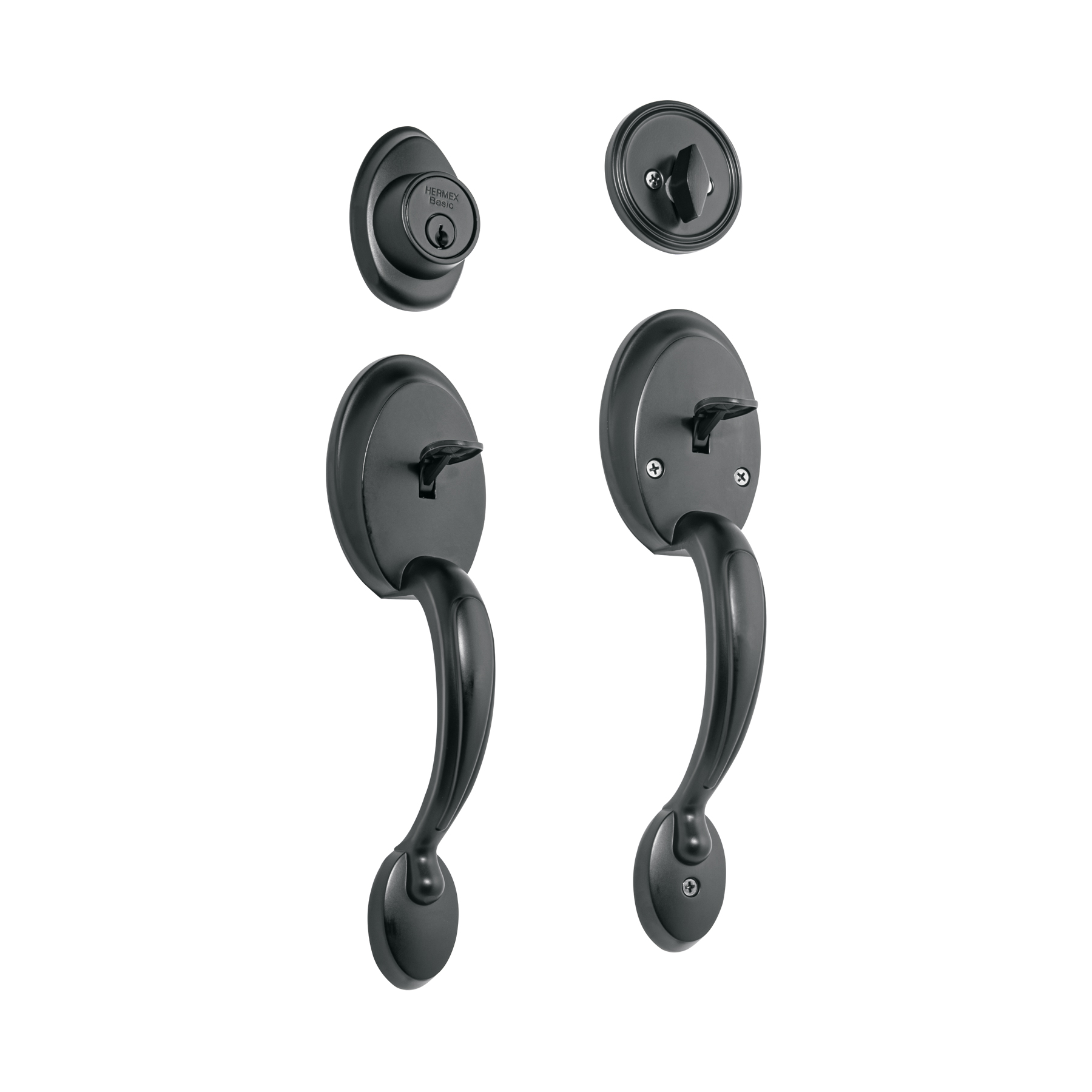 Doble jaladera y perilla, Berna mariposa, negro, BASIC