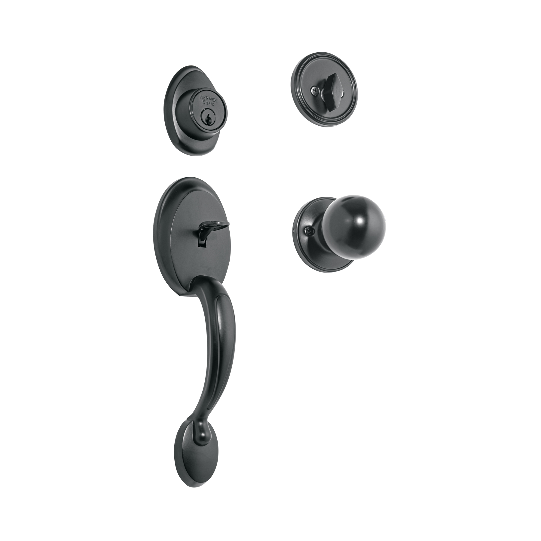 Jaladera y perilla, Berna llave-mariposa, negro, BASIC