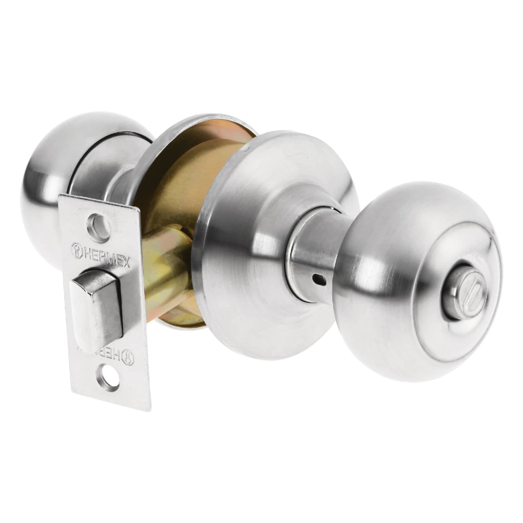 Cerradura tipo oval para baño, cromo mate, HERMEX