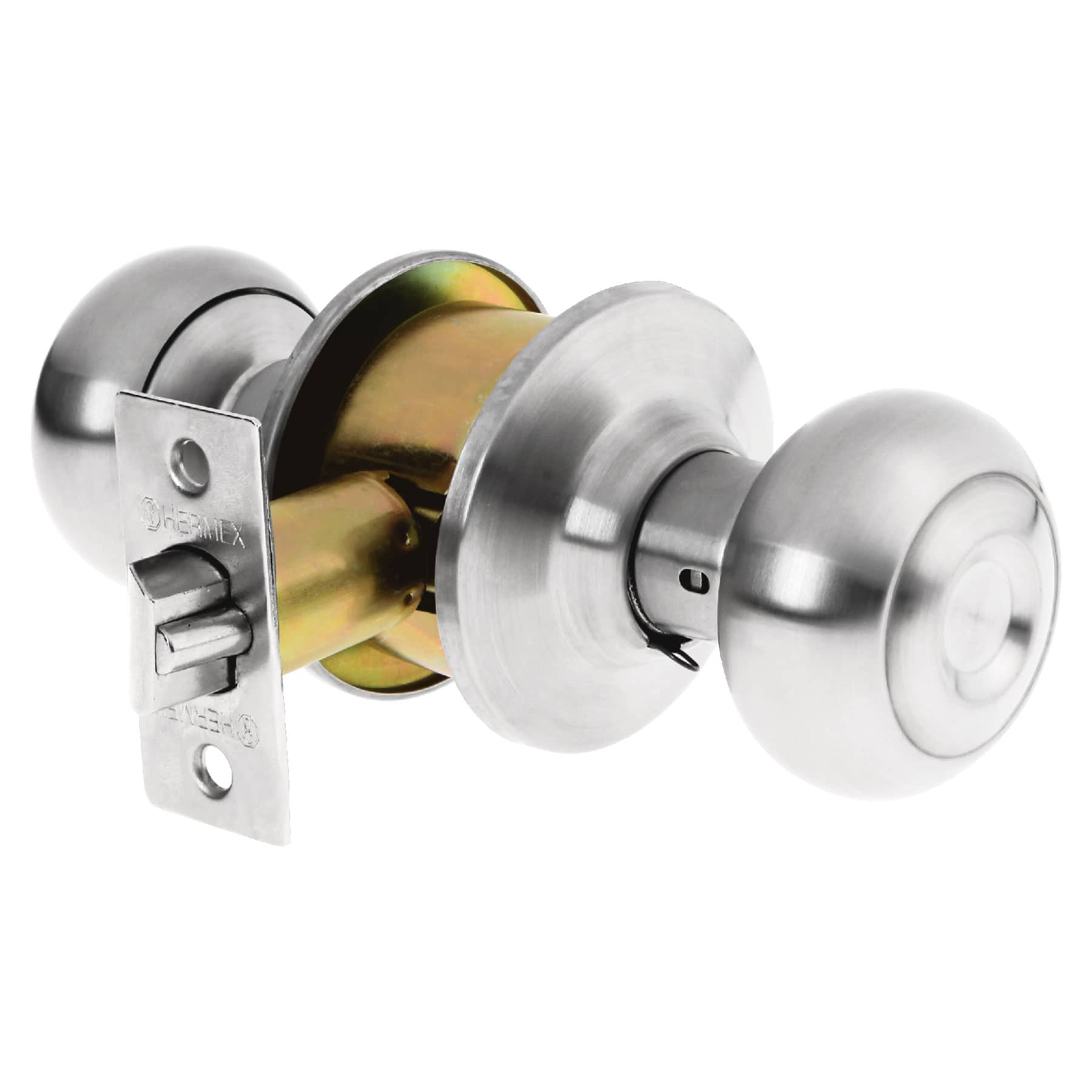 Cerradura tipo oval para entrada, cromo mate, HERMEX