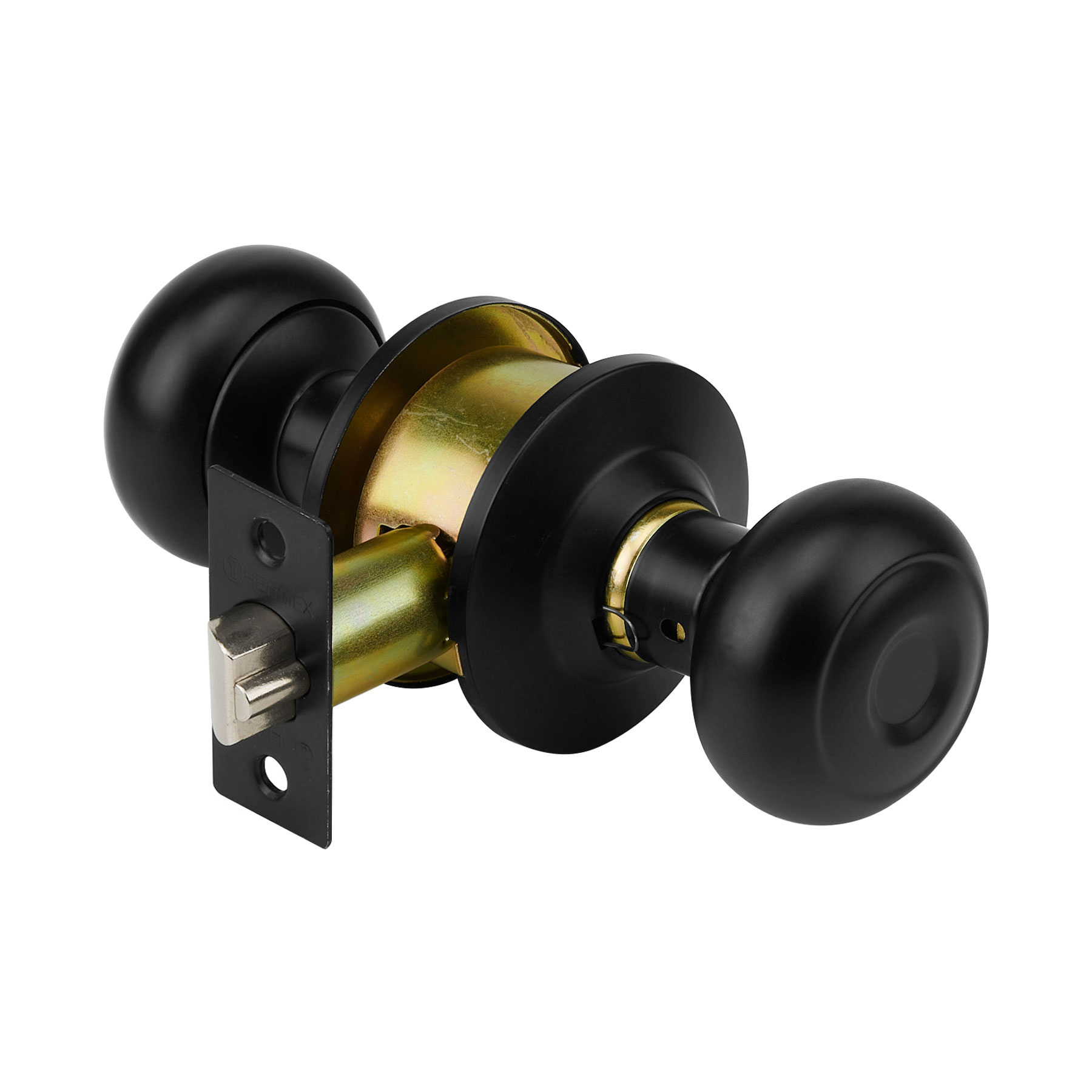 Cerradura pomo, negro, oval, entrada, HERMEX