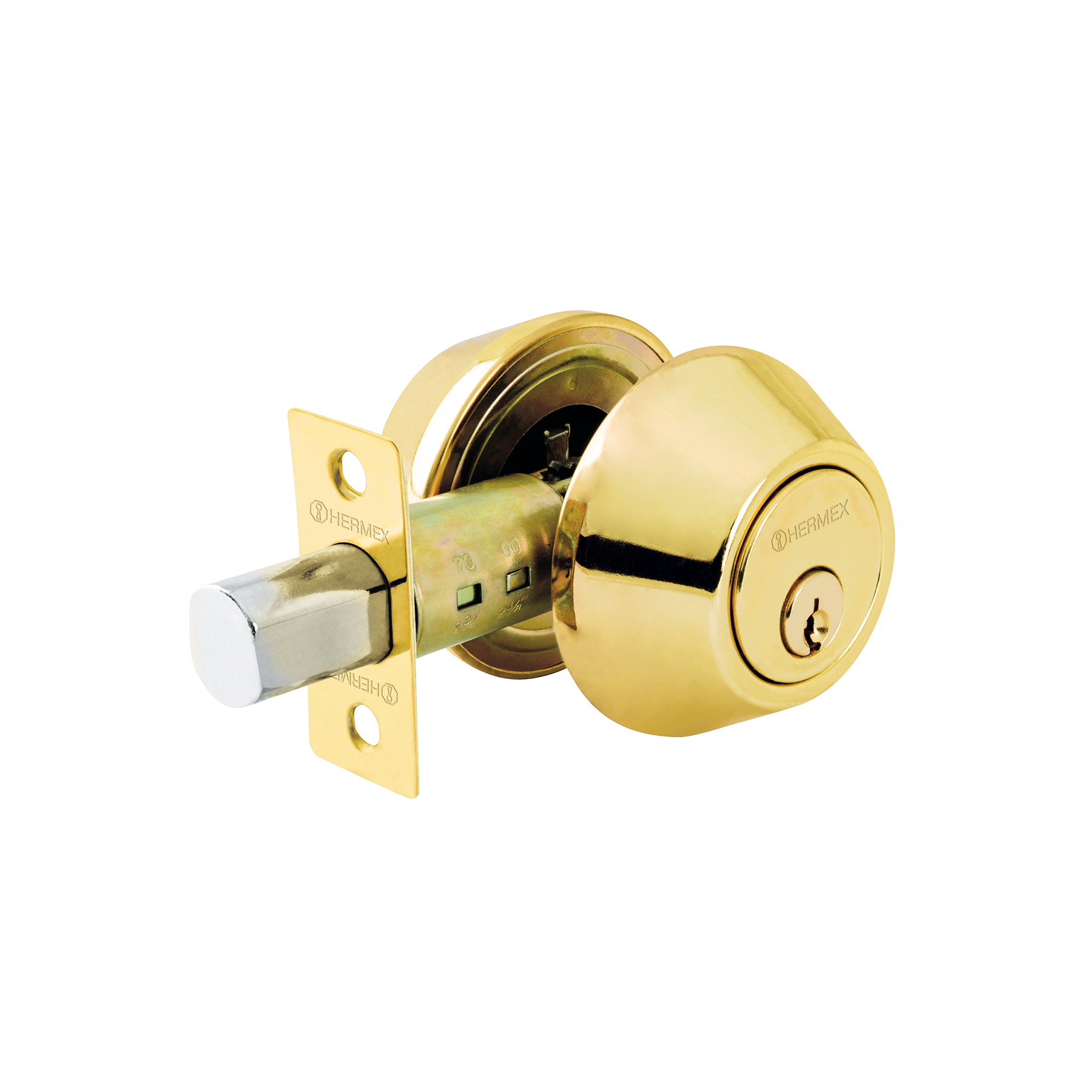 Cerrojo llave-llave latón brillante,llave tradicional HERMEX