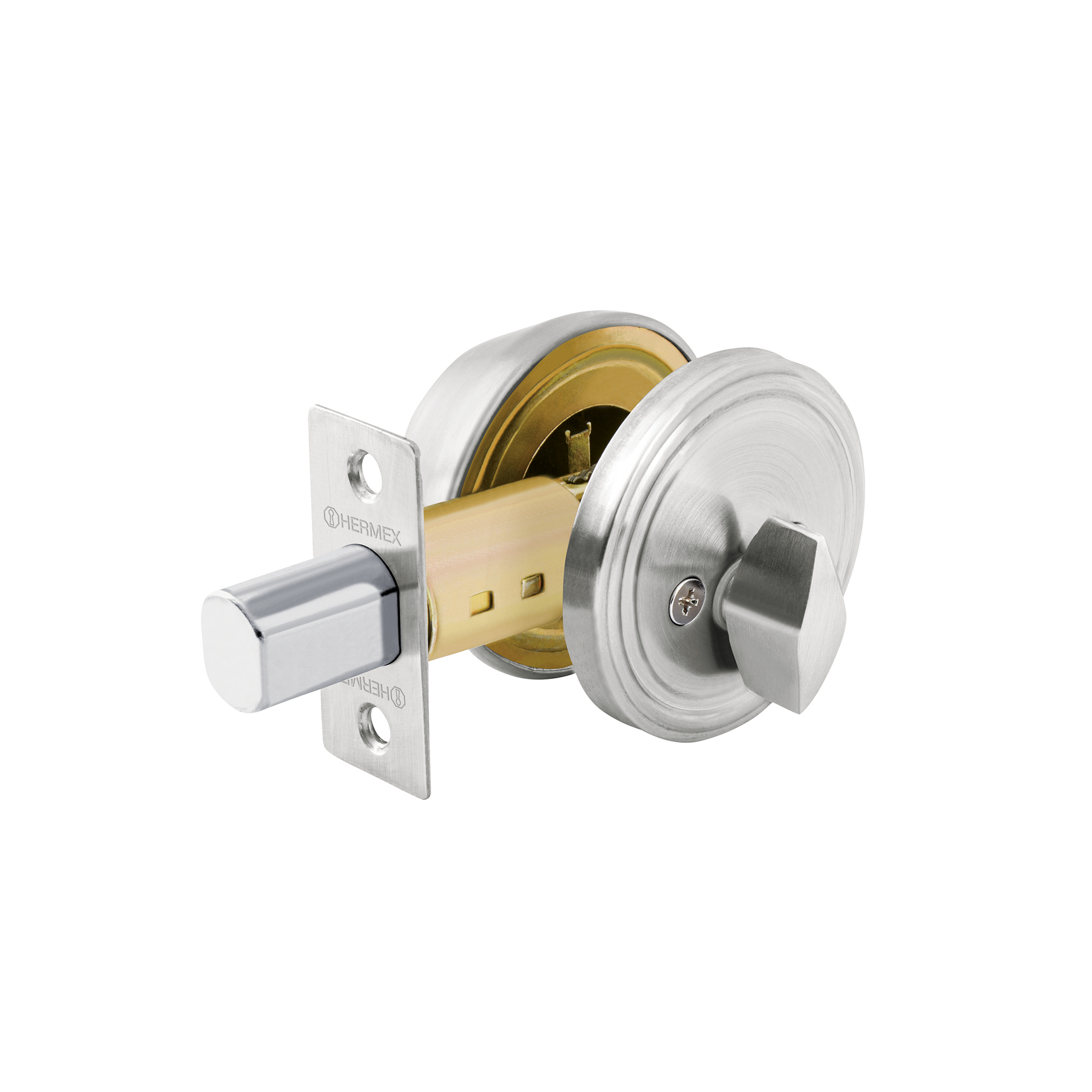 Cerrojo llave-mariposa cromo mate, llave tradicional, HERMEX