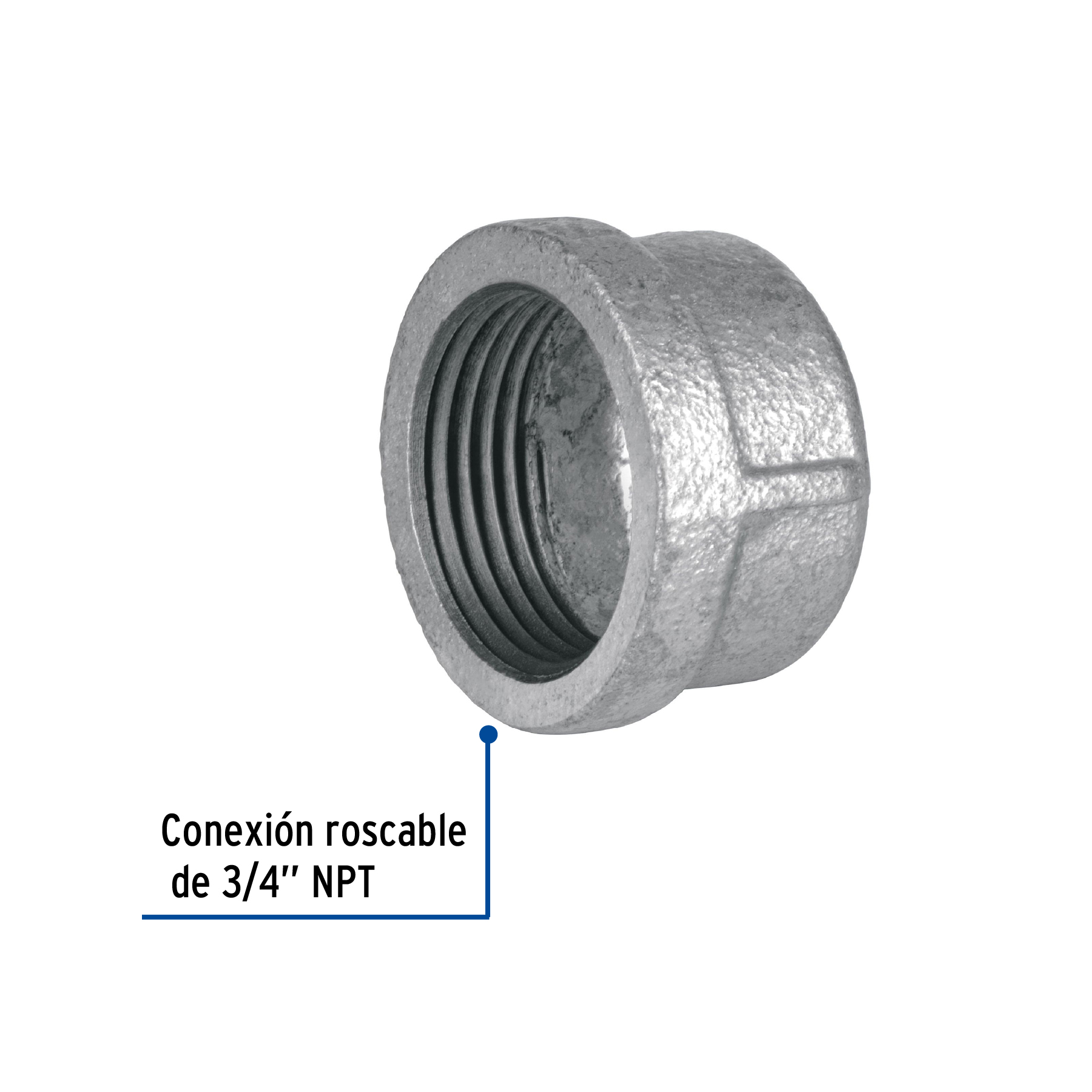 Tapón hembra 3/4' de acero galvanizado, Foset - Imagen 2