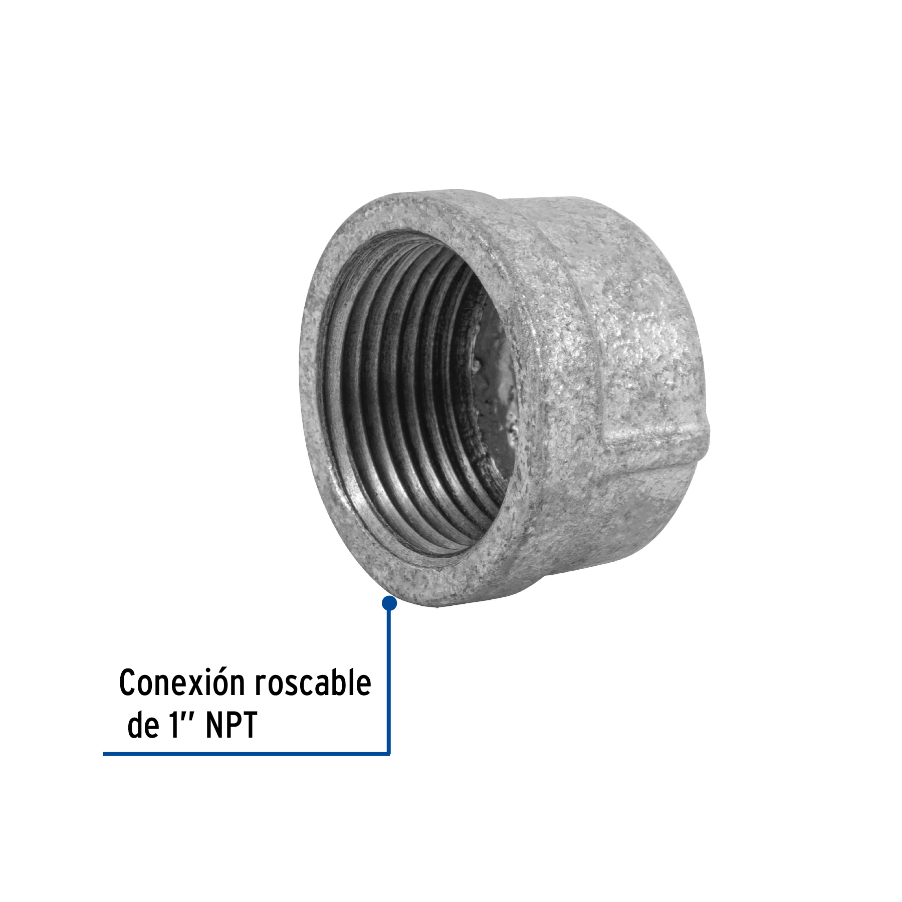 Tapón hembra 1' de acero galvanizado, Foset - Imagen 2