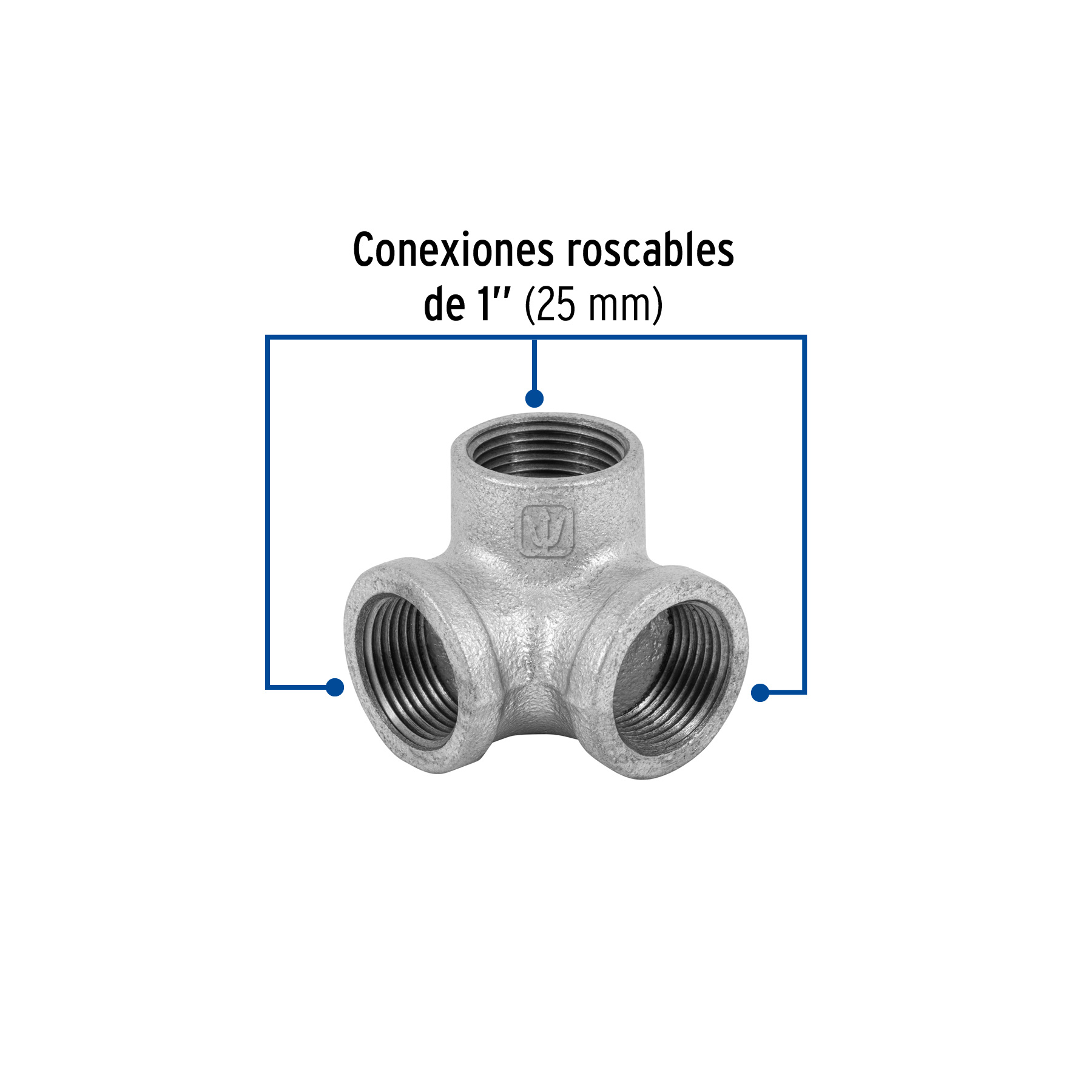 Codo rincón acero galvanizado de 1', Foset - Imagen 2