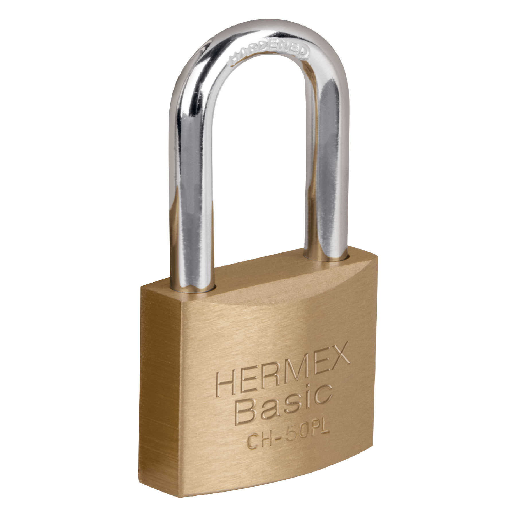 Candado de hierro color latón 50 mm, largo, blíster, BASIC