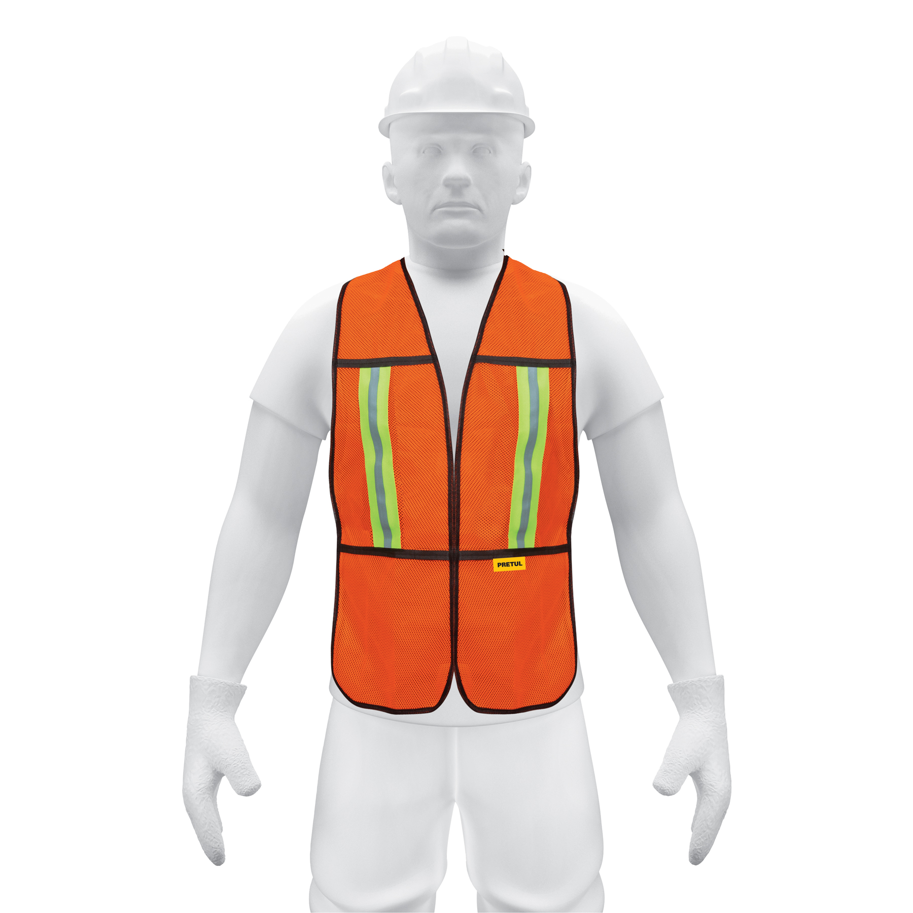 Chaleco de seguridad con cintas reflejantes, naranja, Pretul