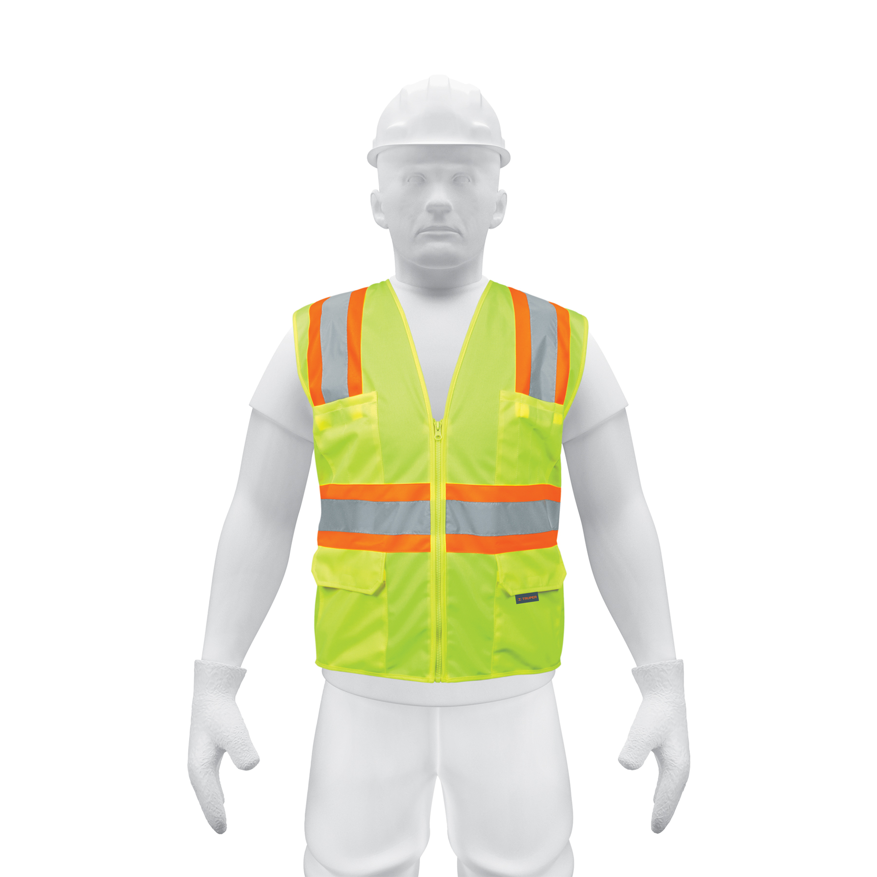 Chaleco de seguridad verde max visibilidad y 6 bolsas