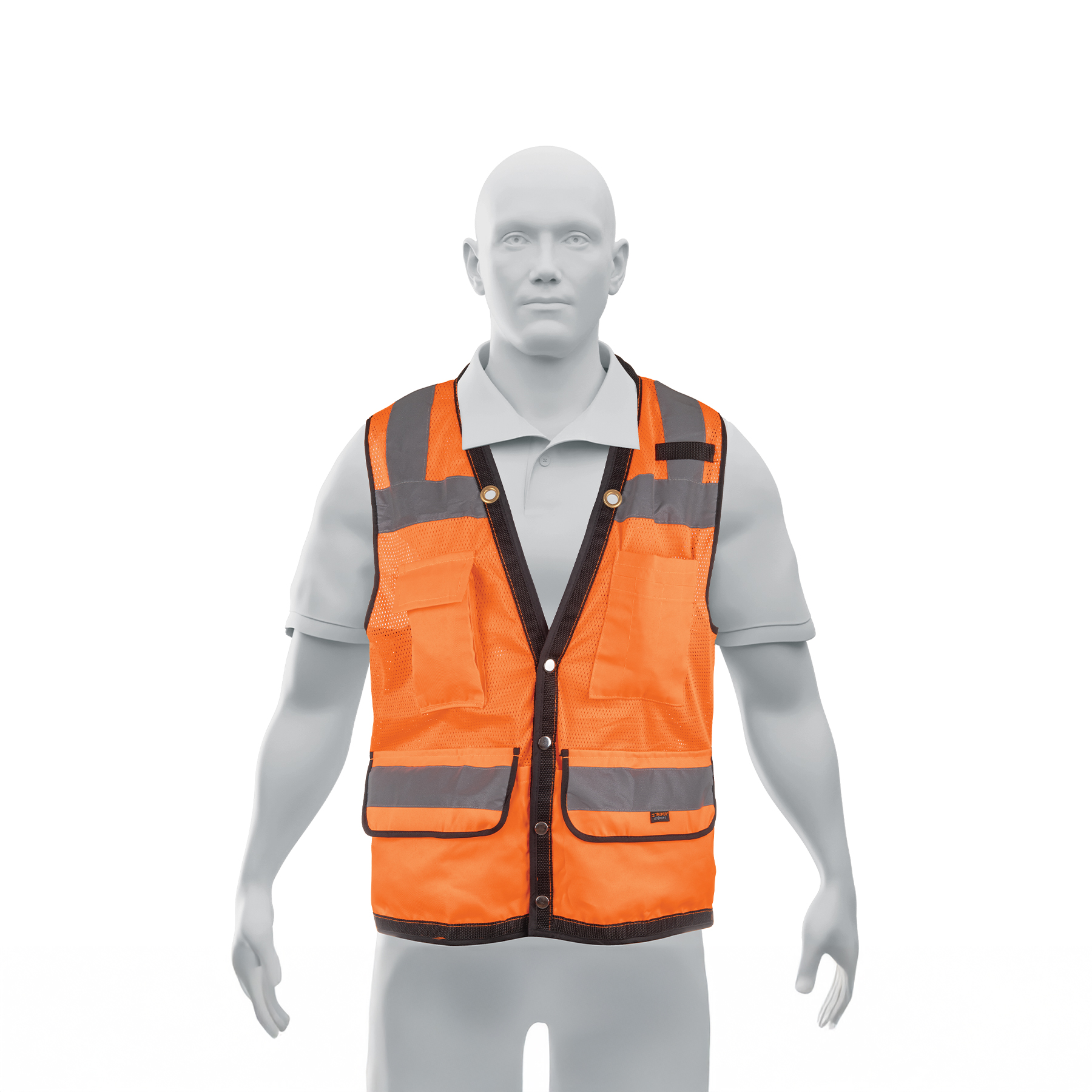 Chaleco seguridad reforzado naranja con bolsas, G, EXPERT