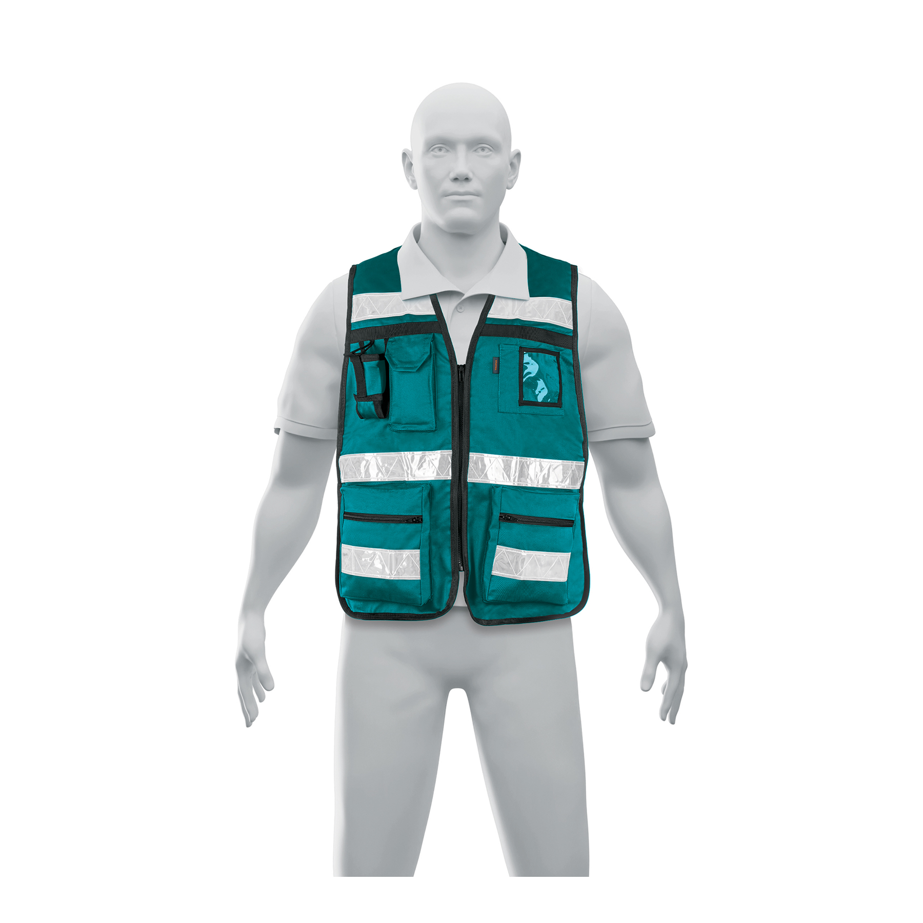 Chaleco brigadista con cintas reflejantes, color verde