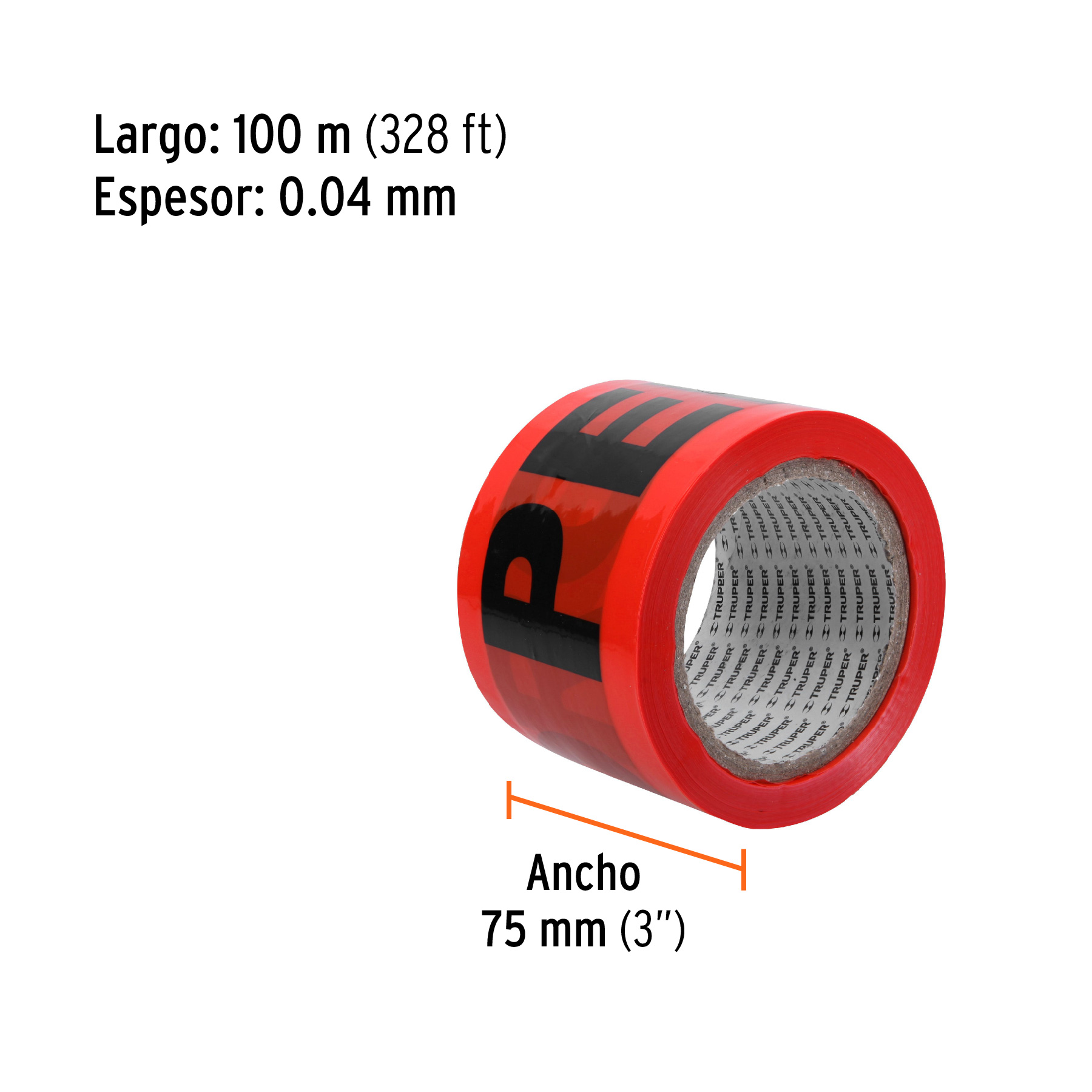 Rollo de 100 m de cinta delimitadora 'Peligro', Truper - Imagen 2