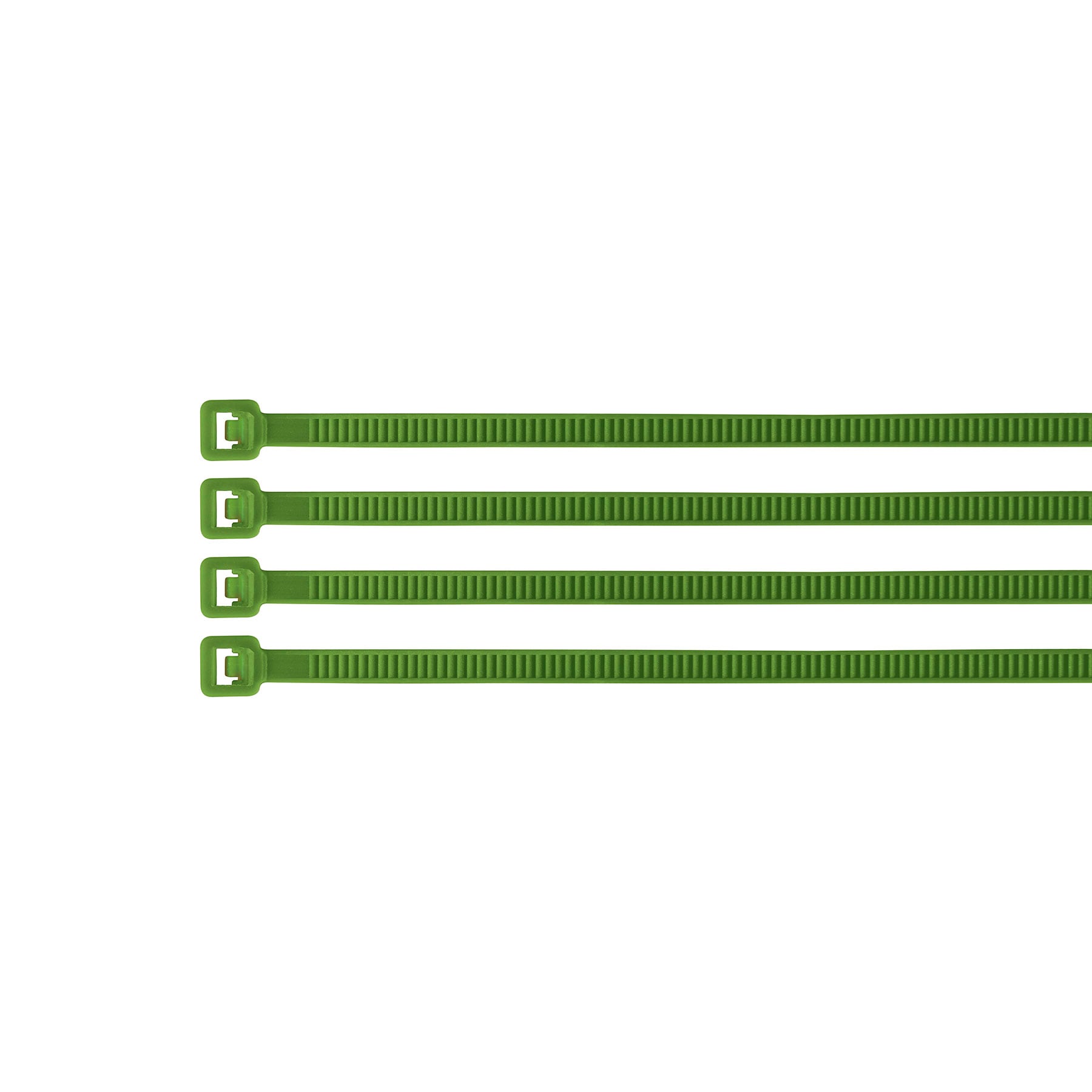 Bolsa con 100 cinchos plásticos 18 lb, 100 x 2.5 mm, verdes