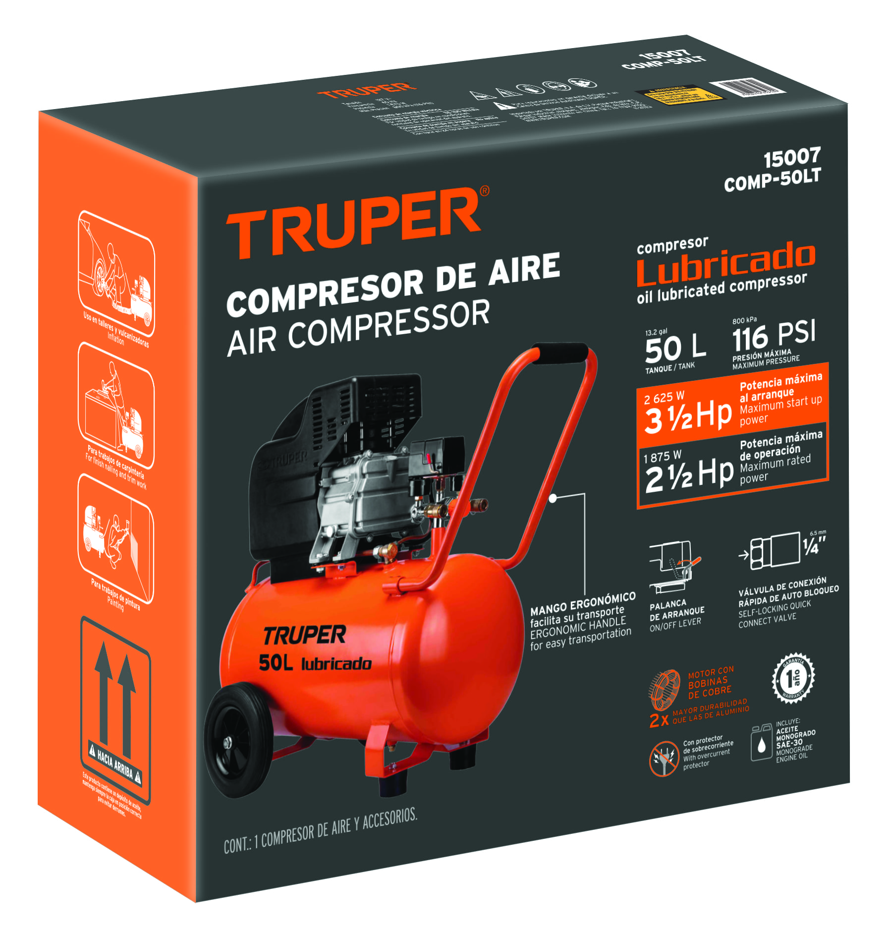 Caja de empaque de repuesto para COMP-50LT, Truper