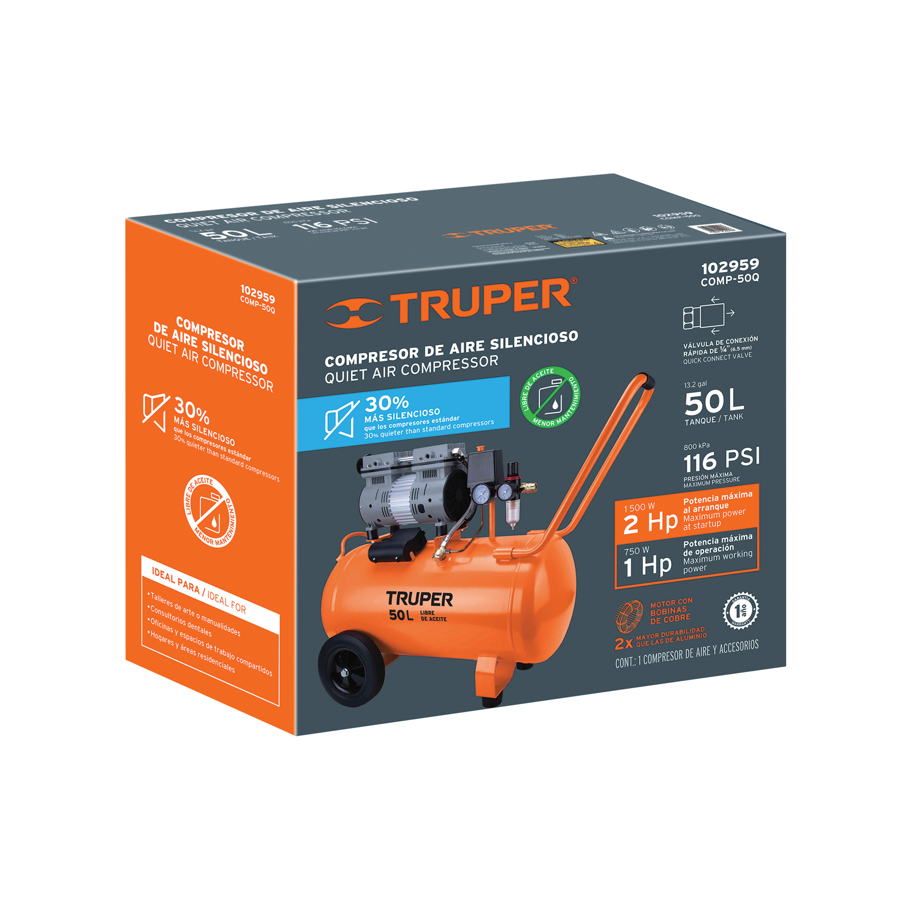 Caja de empaque de repuesto para COMP-50Q, TRUPER