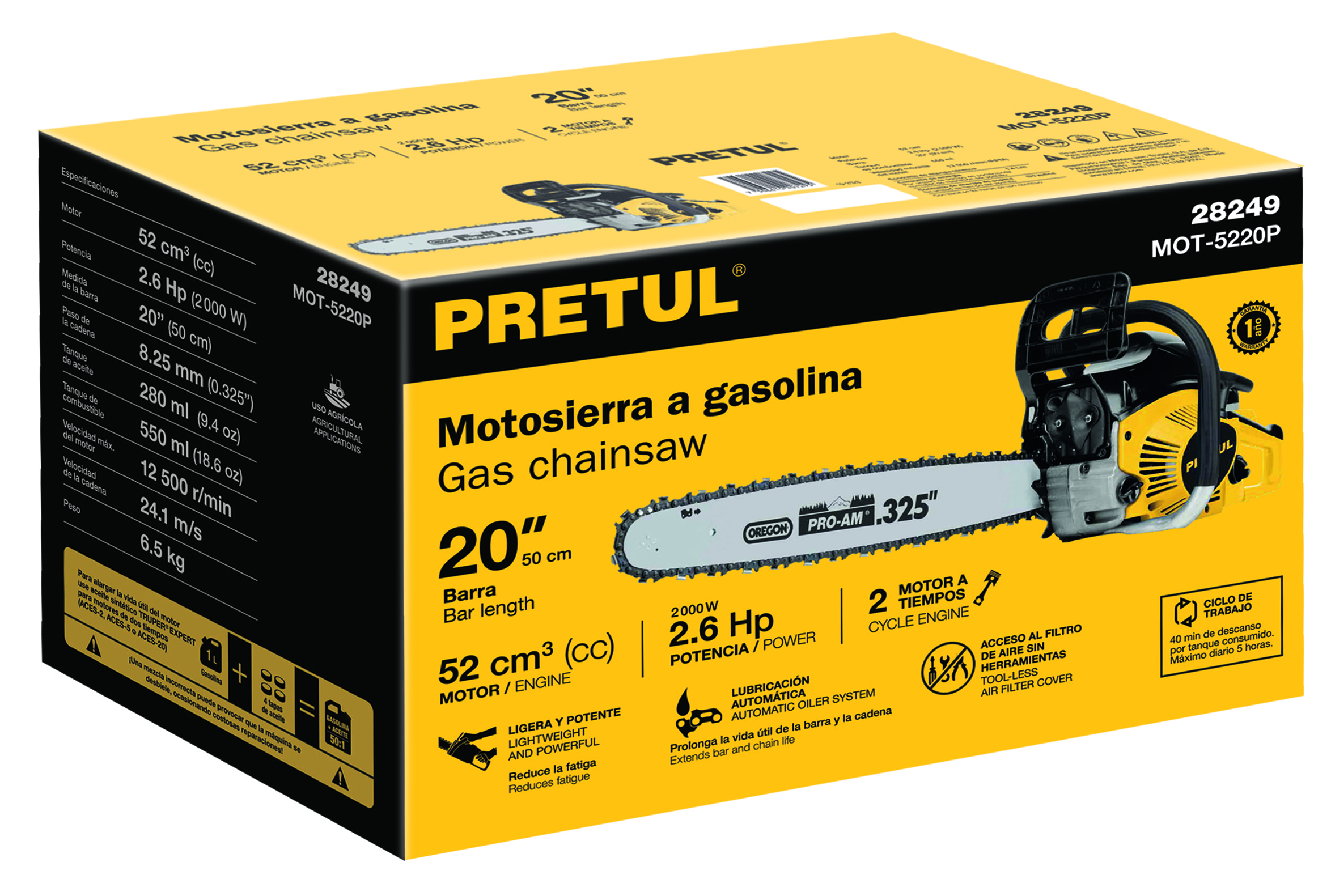 Caja de empaque de repuesto para MOT-5220P, Pretul