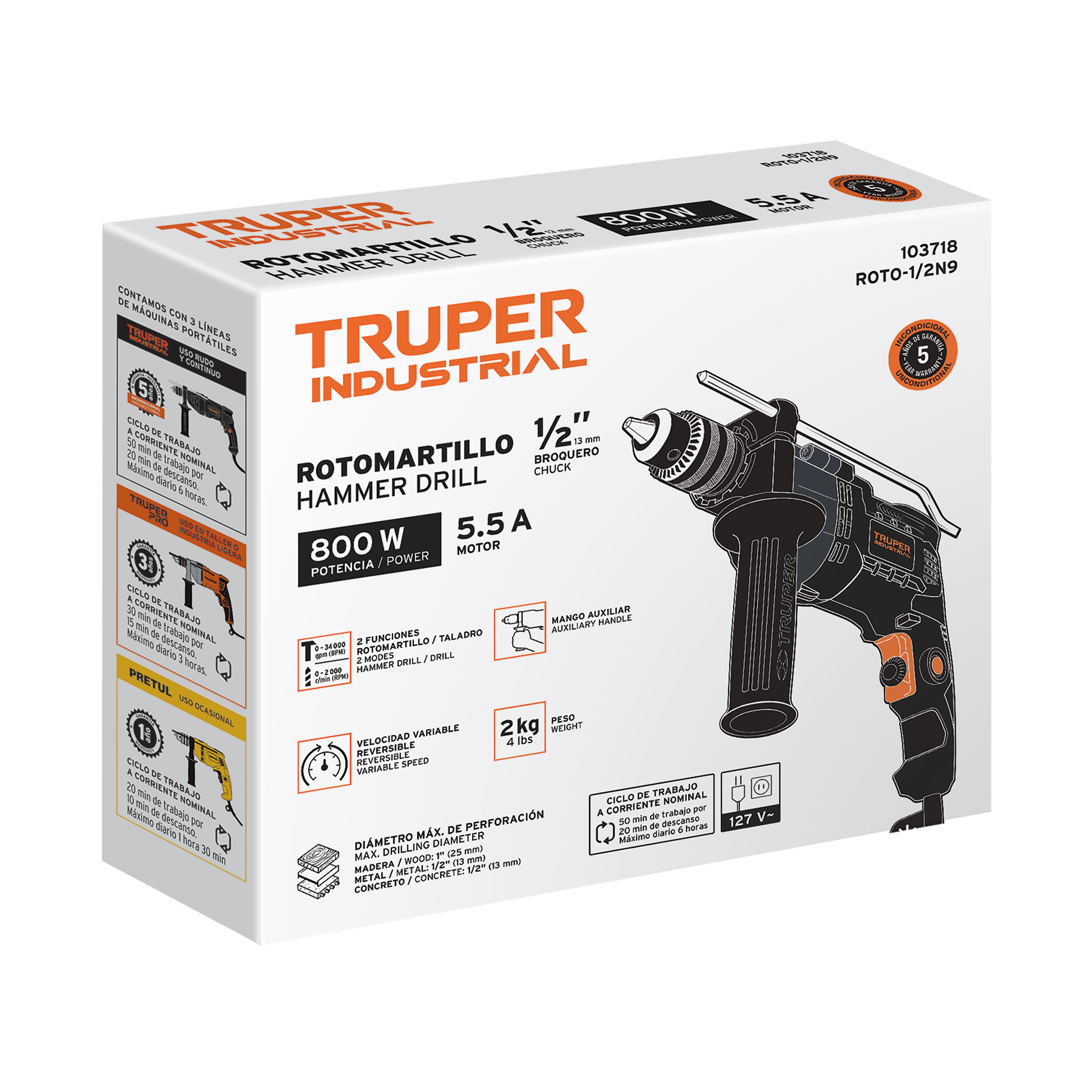 Caja de empaque de repuesto para ROTO-1/2N9, TRUPER