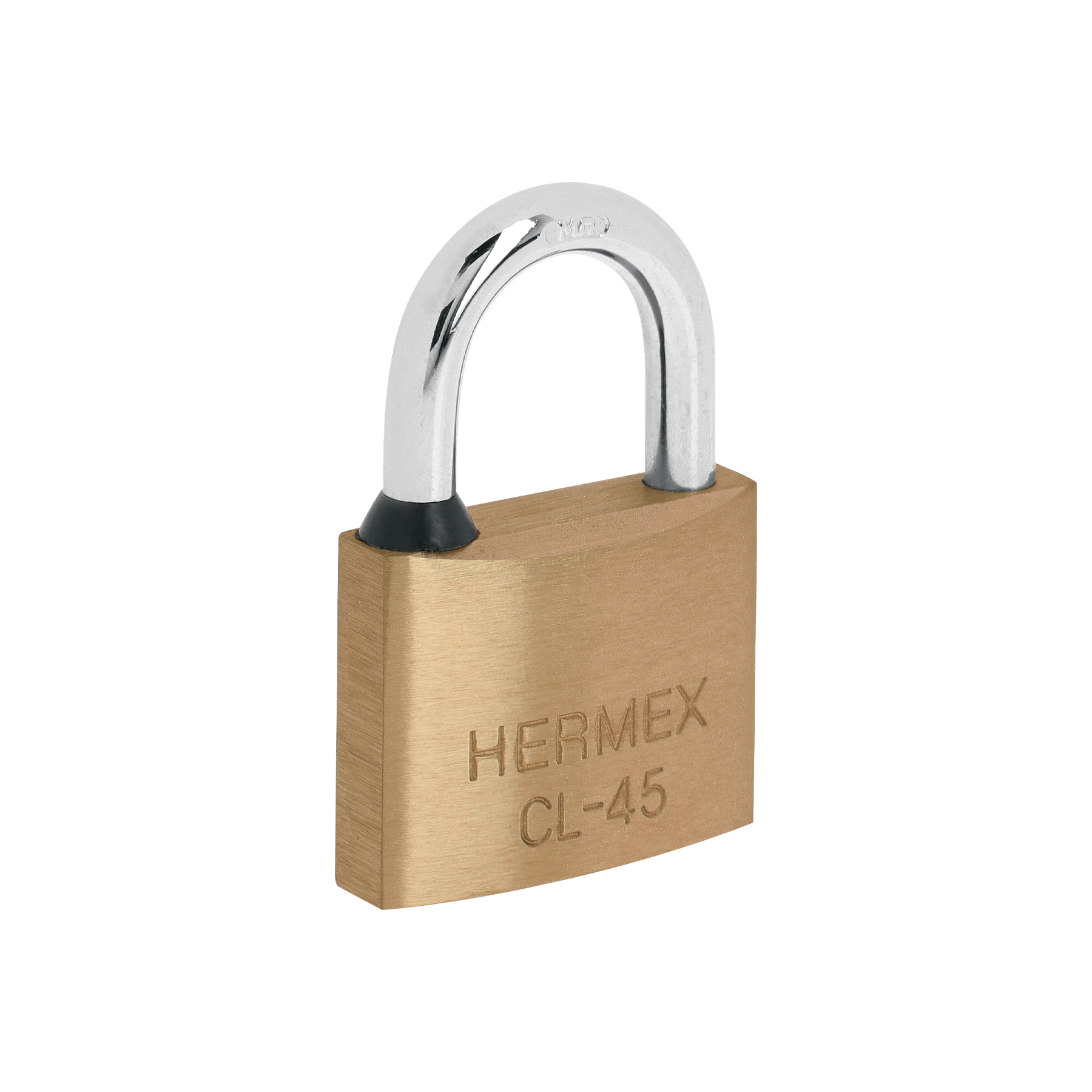 Candado de latón 45 mm gancho corto en blíster, HERMEX