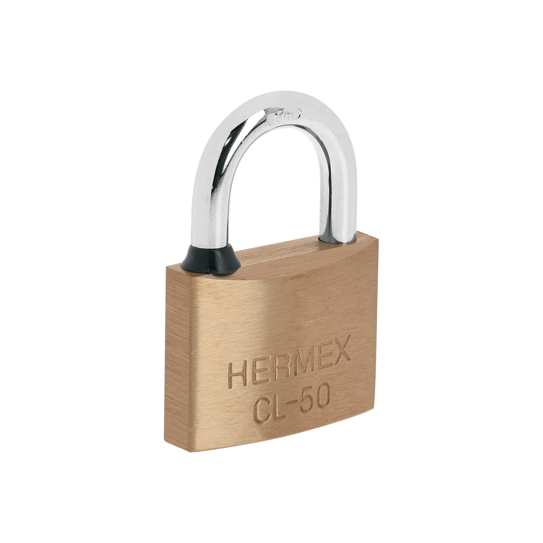 Candado de latón 50 mm gancho corto en blíster, HERMEX