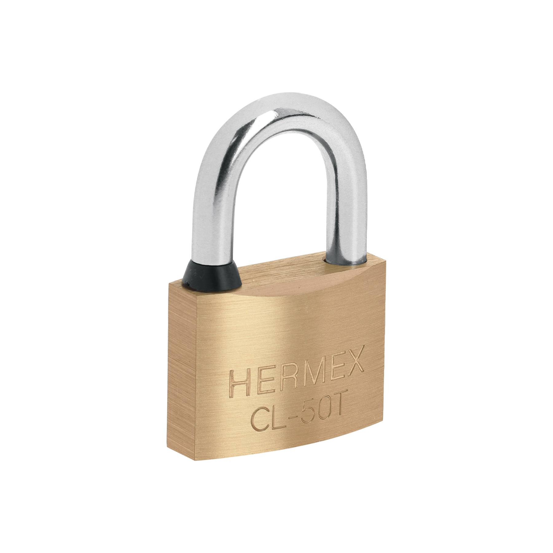 Candado de latón, 50mm, gancho corto, llave tubular, blister