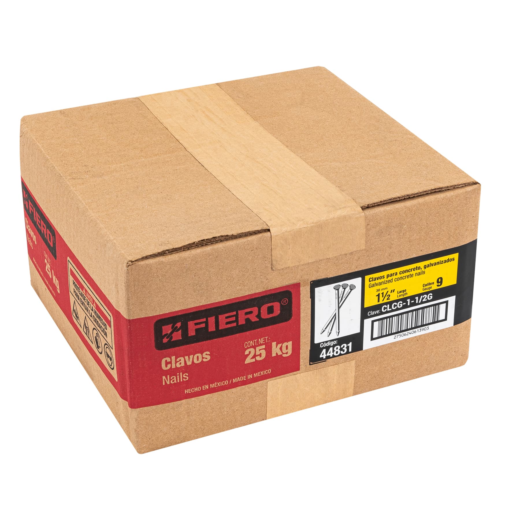 Kilo de clavos para concreto 1-1/2'galvanizado,caja de 25 kg - Imagen 3