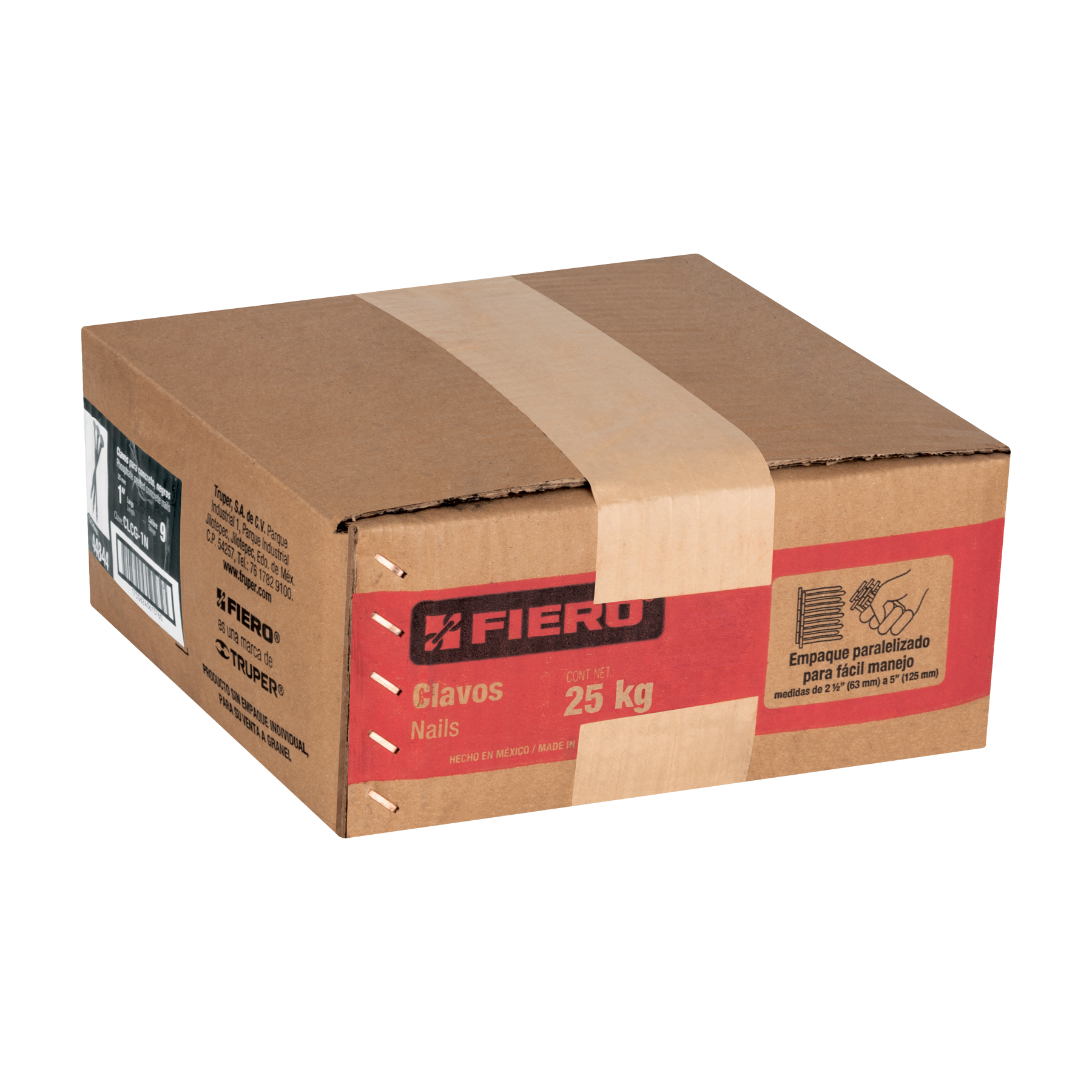Kilo de clavos para concreto 1'negros, caja de 25 kg, FIERO - Imagen 3