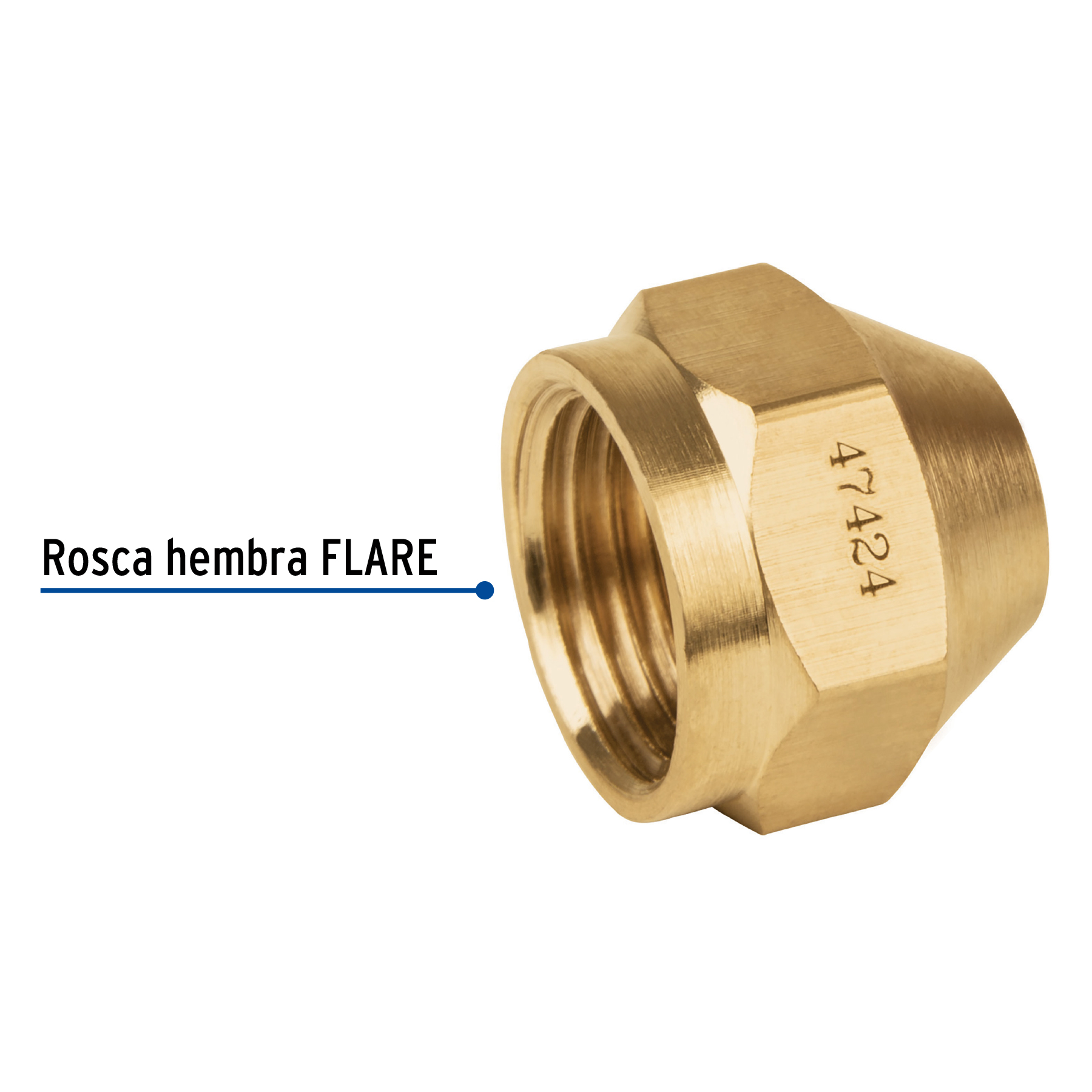 Tapón hembra de latón de 3/8', Foset - Imagen 2