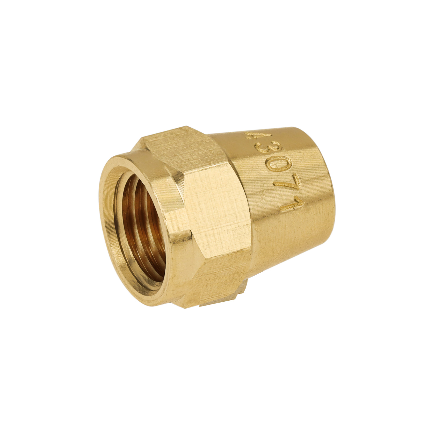 Tuerca cónica de latón 1/4', Foset