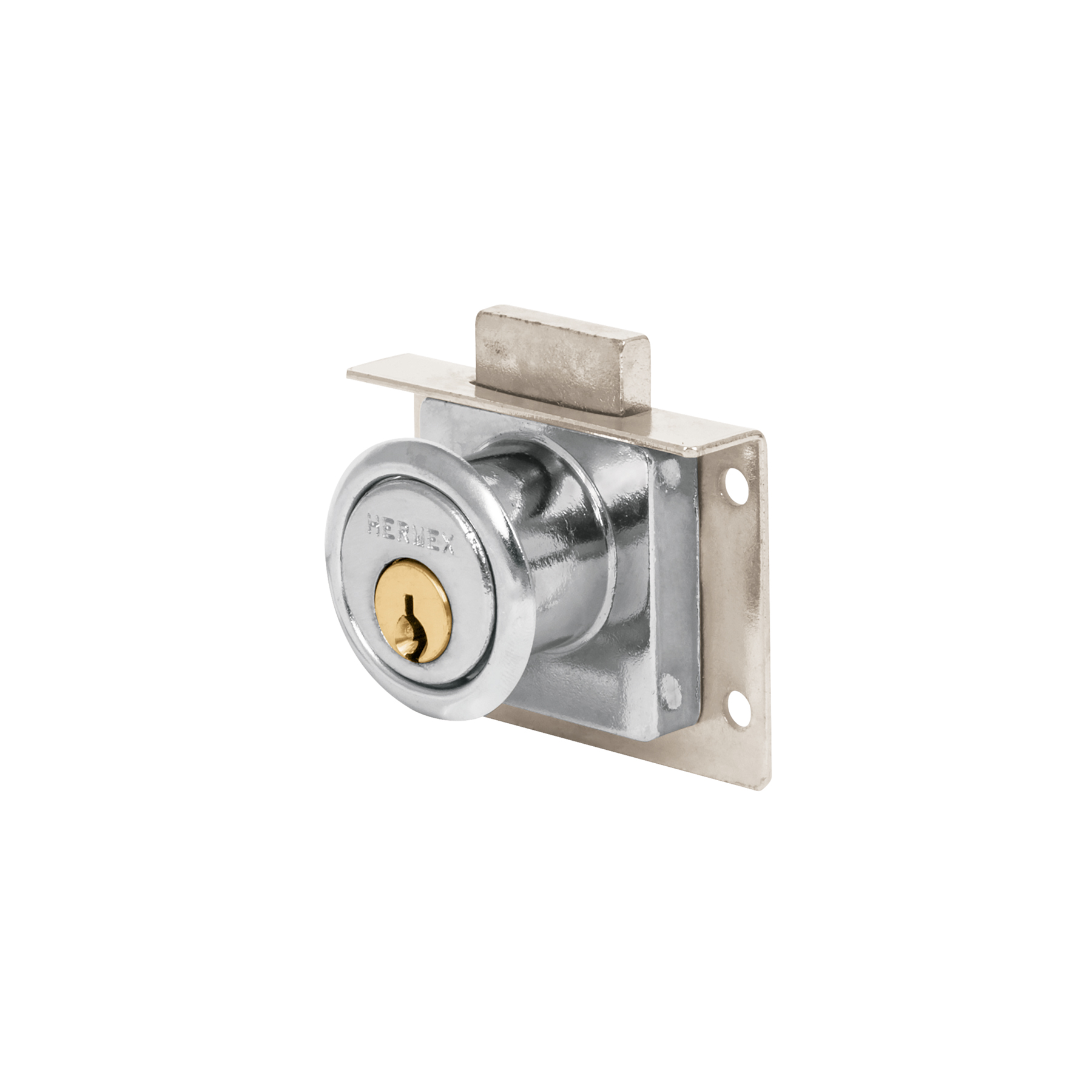 Cerradura para mueble, modelo 24, cromo, HERMEX