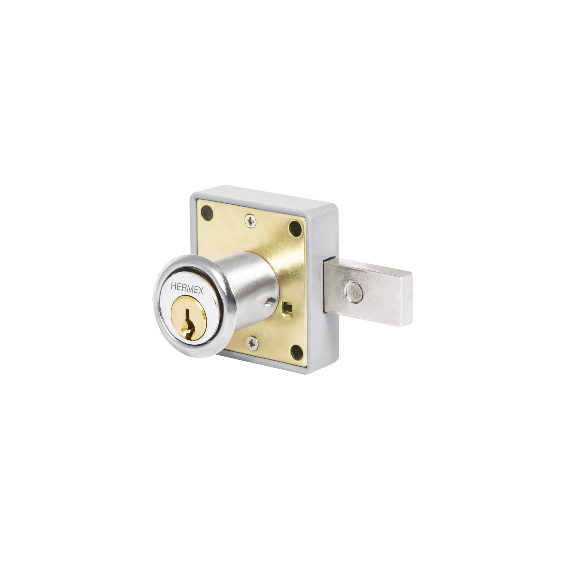 Cerradura para mueble, modelo 26, cromo, HERMEX