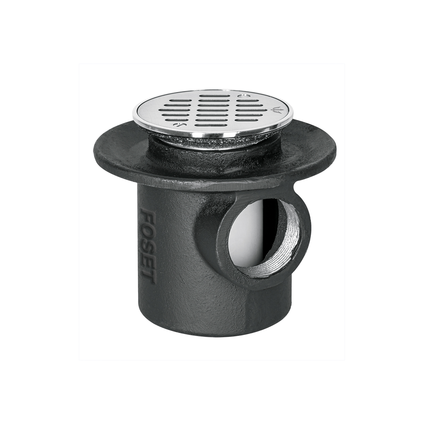 Coladera de hierro de una boca para piso, rejilla inox