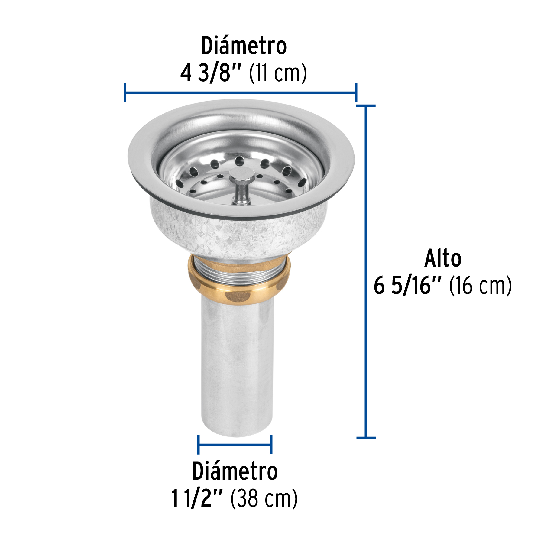 Contracanasta 3-1/2' inox, instalafácil, tubo inox, Foset - Imagen 3