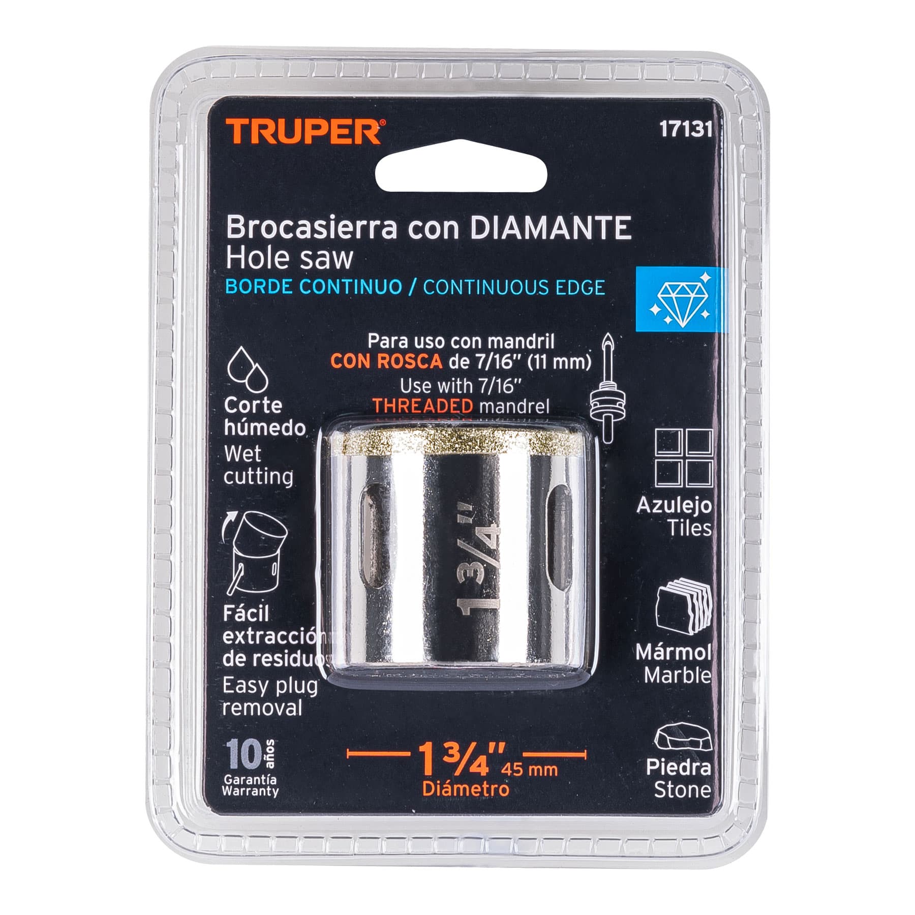 Brocasierra diamante 1-3/4' borde continuo, Truper - Imagen 4