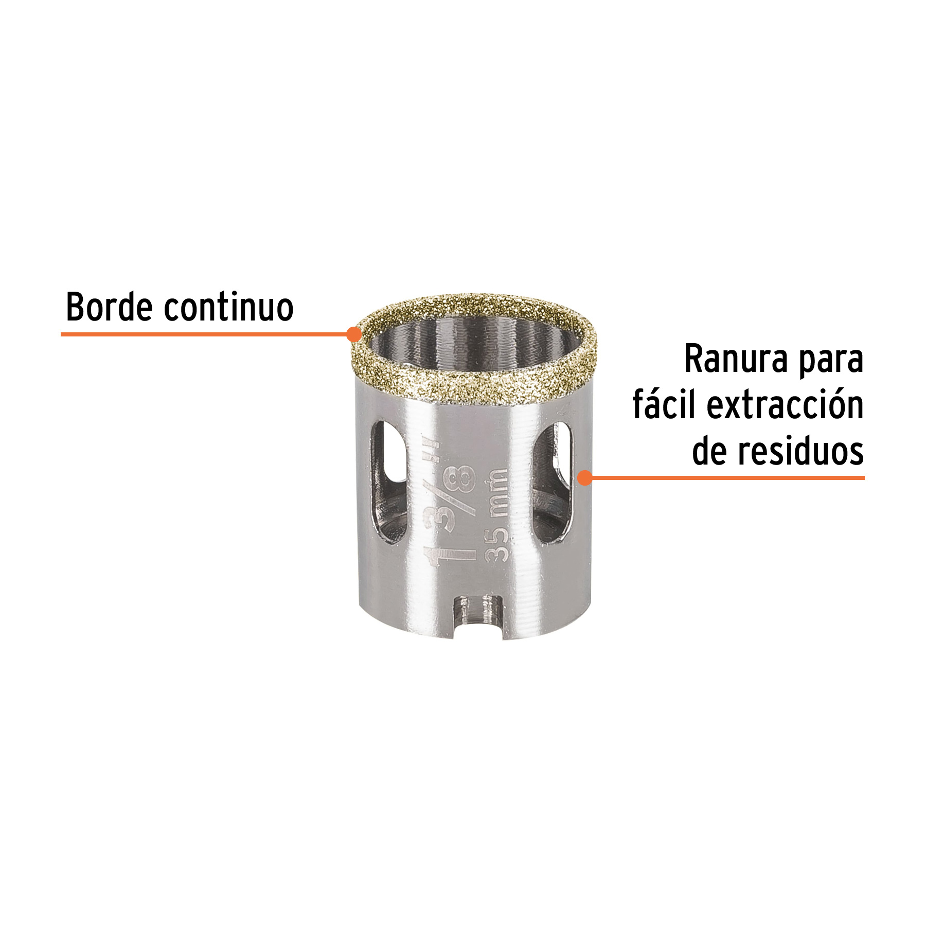 Brocasierra diamante 1-3/8' borde continuo, Truper - Imagen 2