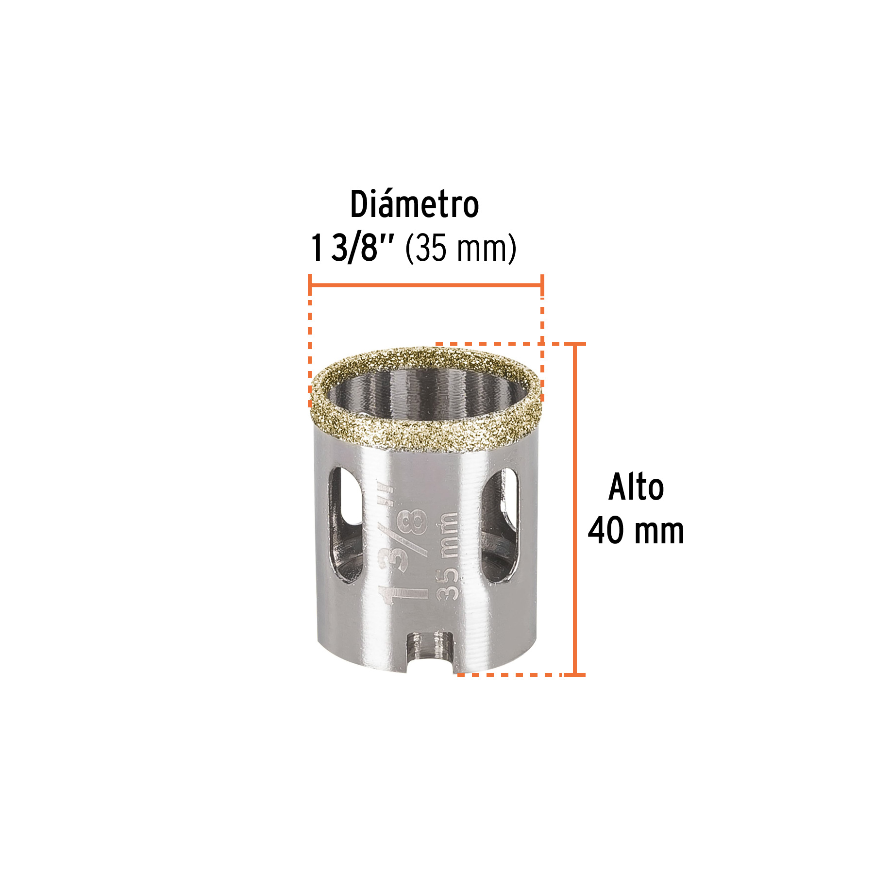 Brocasierra diamante 1-3/8' borde continuo, Truper - Imagen 3