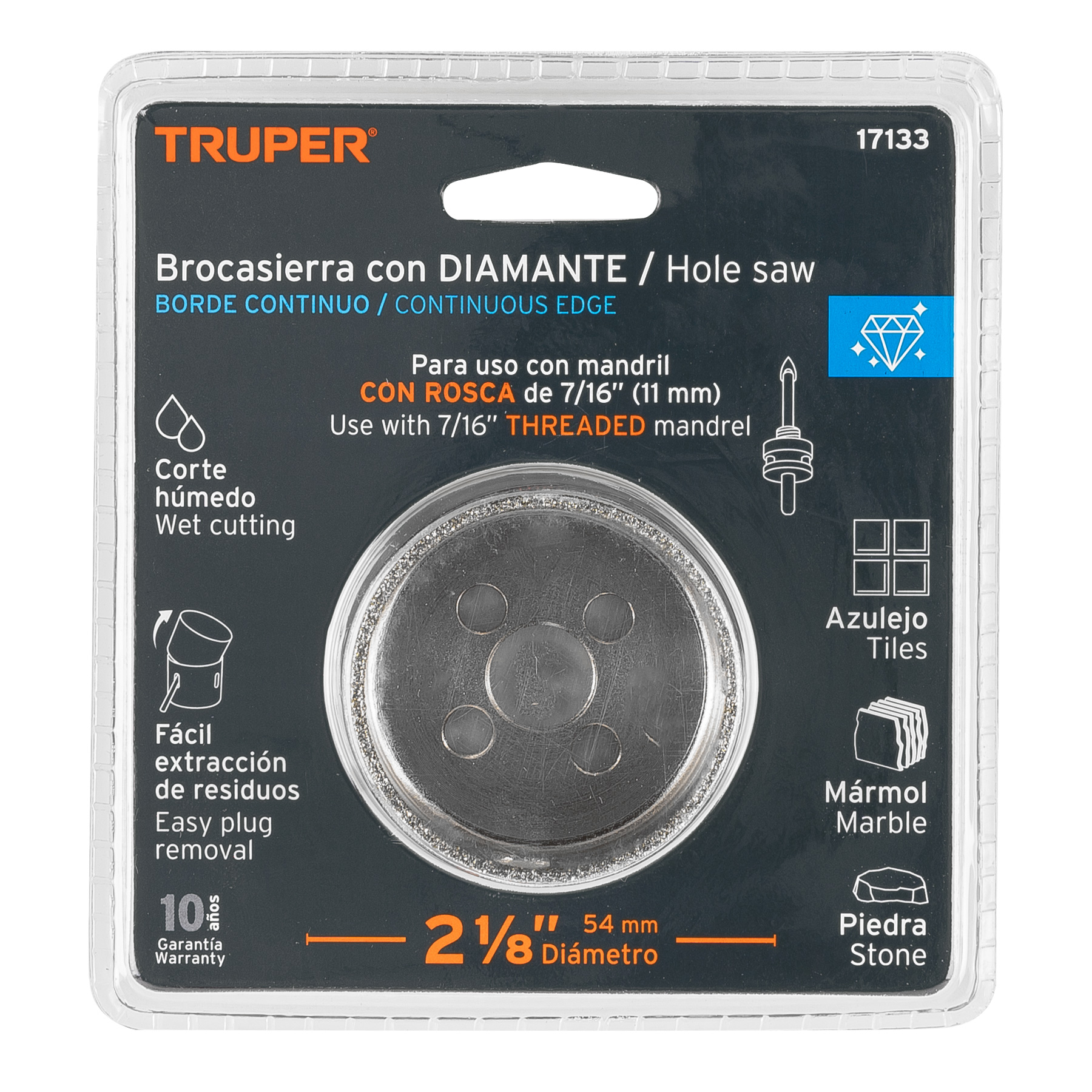 Brocasierra diamante 2-1/8' borde continuo, Truper - Imagen 4