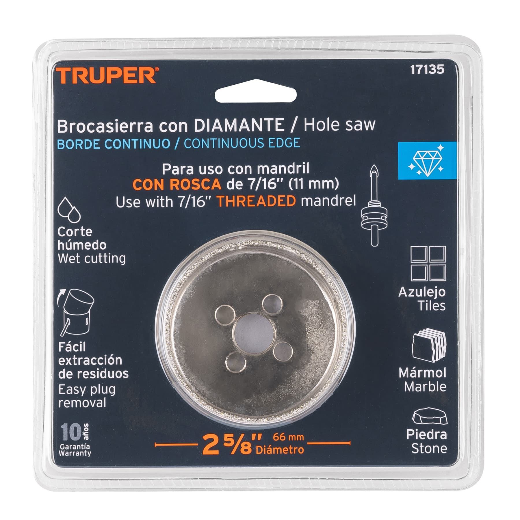 Brocasierra diamante 2-5/8' borde continuo, Truper - Imagen 4