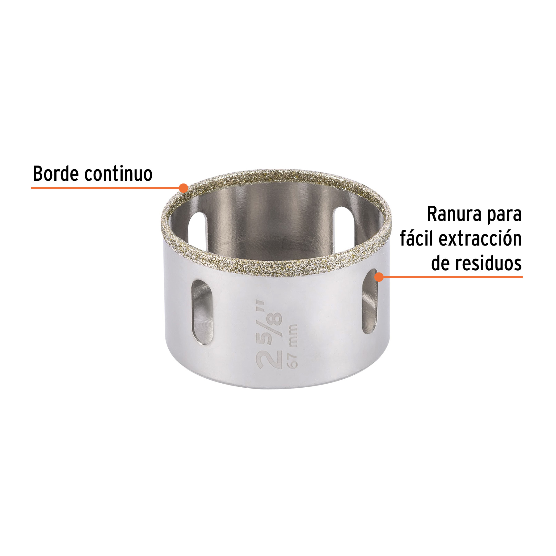 Brocasierra diamante 2-5/8' borde continuo, Truper - Imagen 2