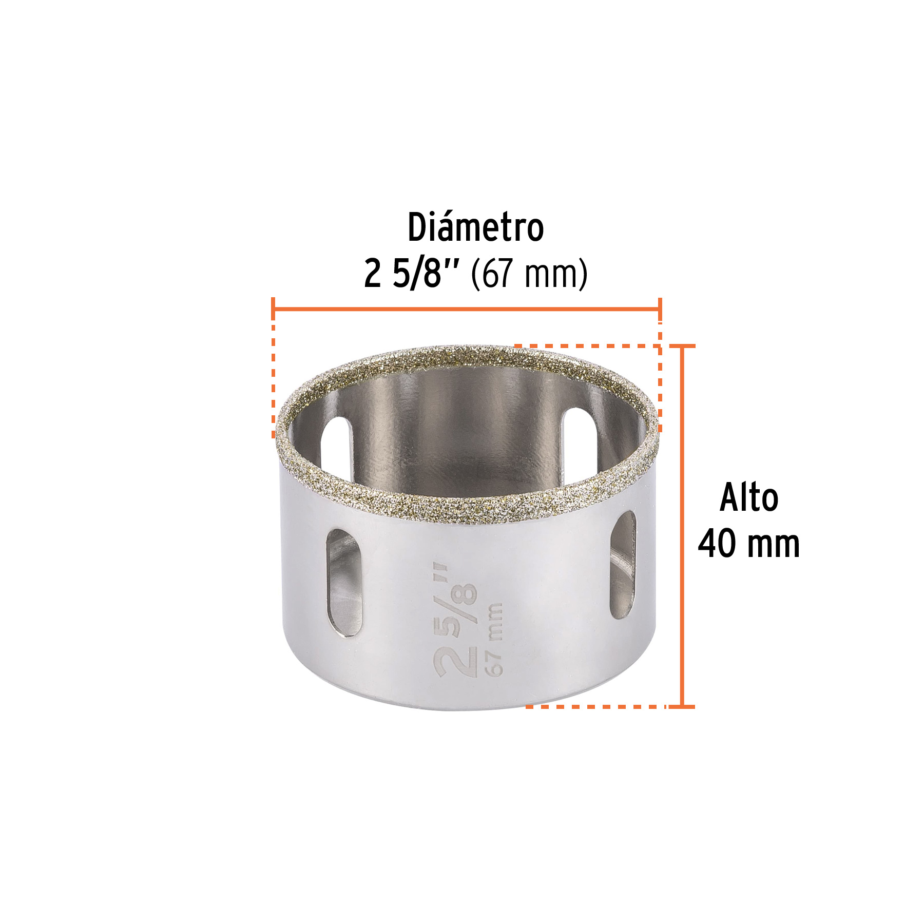 Brocasierra diamante 2-5/8' borde continuo, Truper - Imagen 3