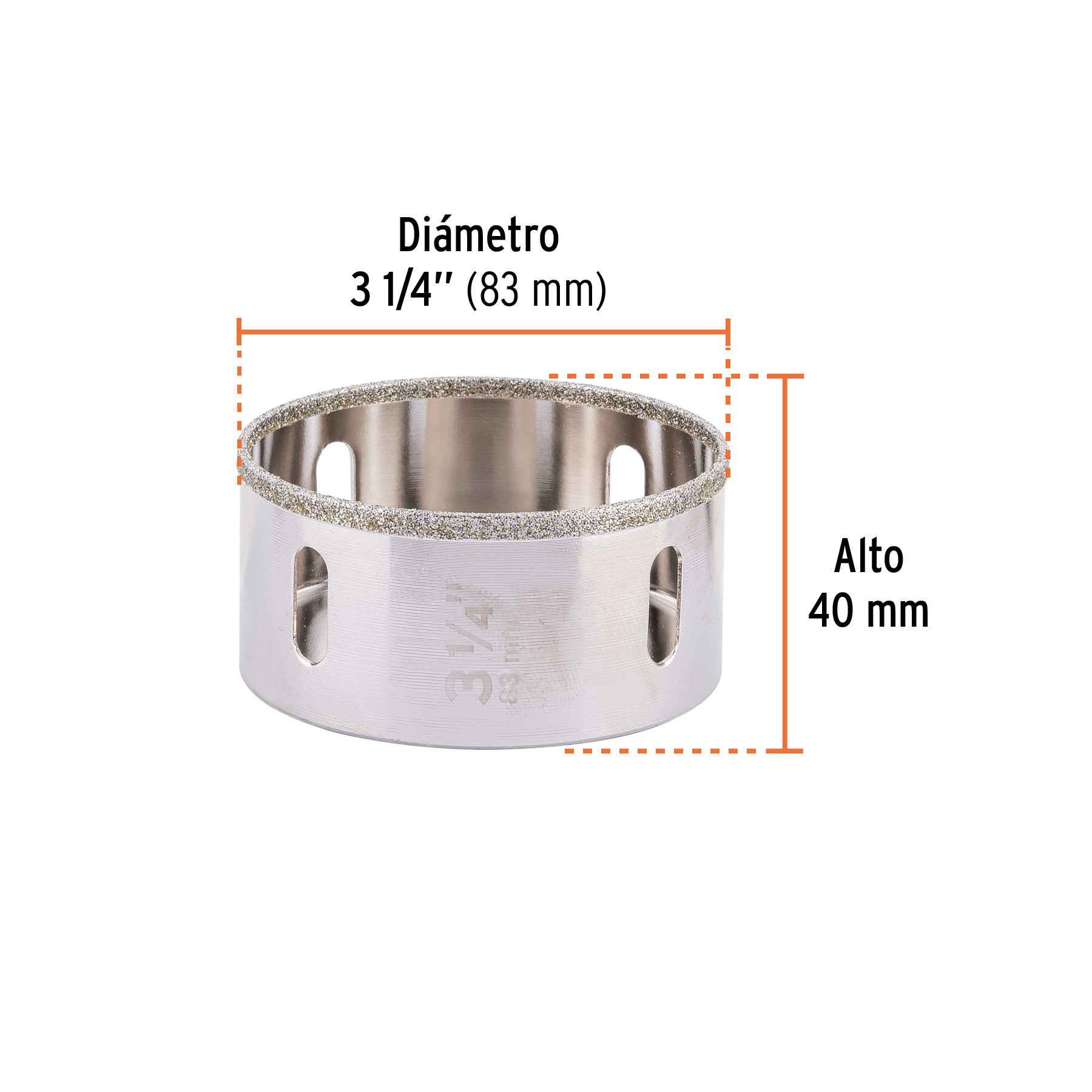 Brocasierra diamante 3-1/4' borde continuo, Truper - Imagen 3