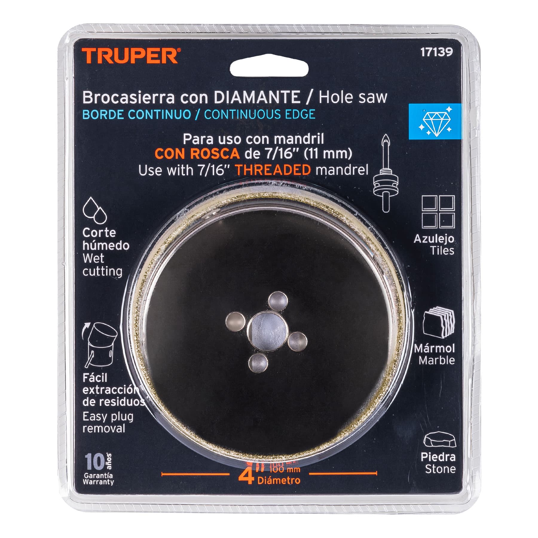 Brocasierra diamante 4' borde continuo, Truper - Imagen 4
