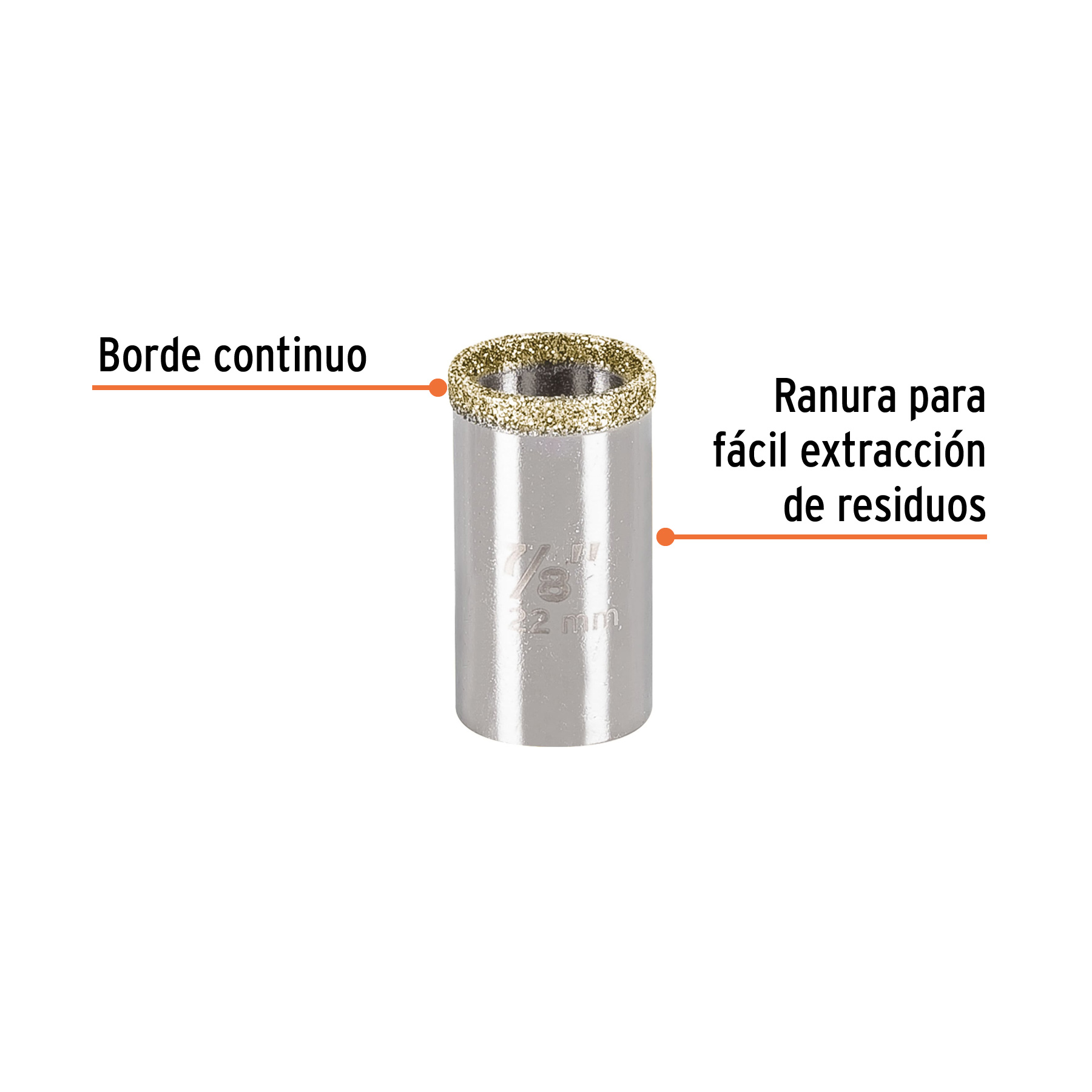 Brocasierra diamante 7/8' borde continuo, Truper - Imagen 2