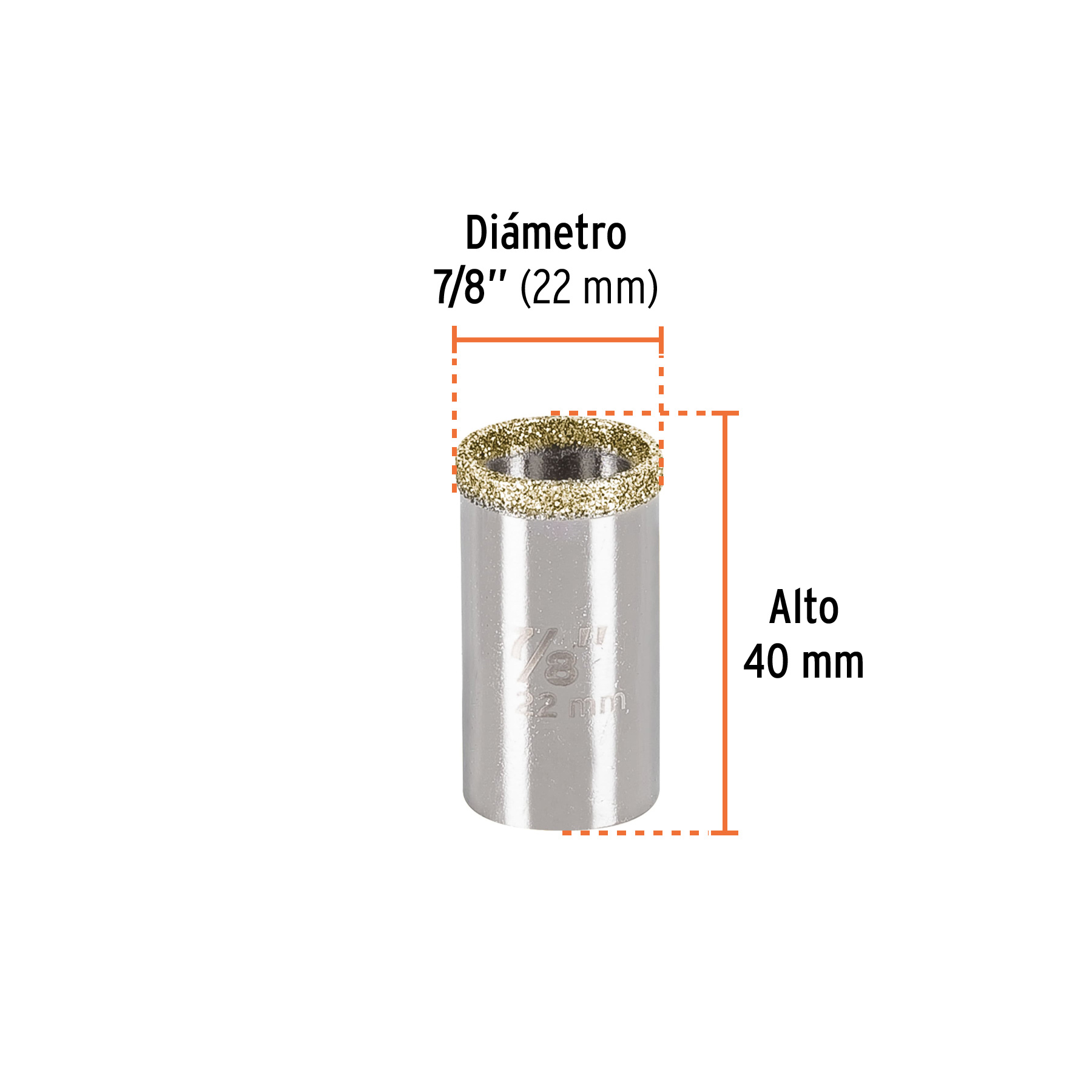 Brocasierra diamante 7/8' borde continuo, Truper - Imagen 3
