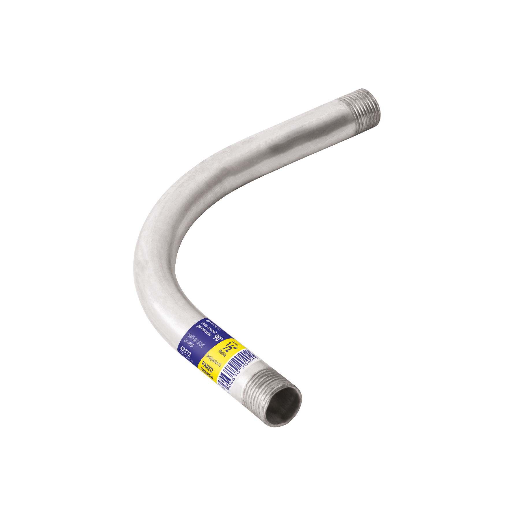 Codo Conduit 90° 1/2' pared gruesa (1.8 mm), et. amarilla