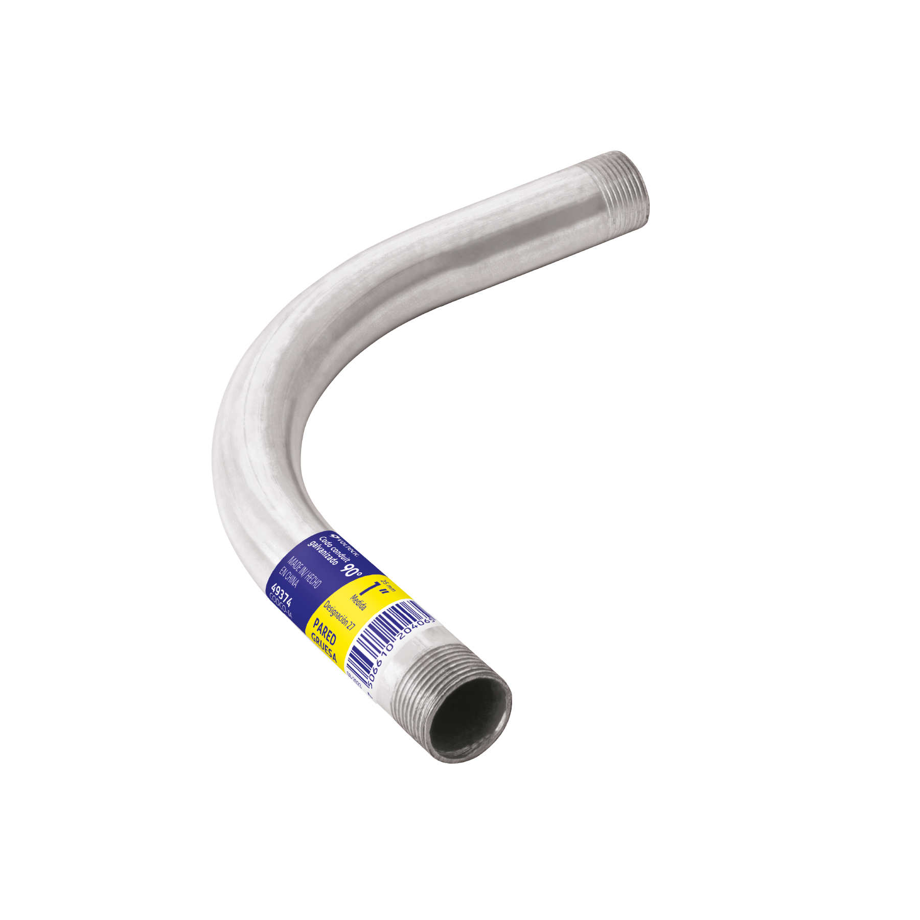 Codo Conduit 90° 1' pared gruesa (2.2 mm), et. amarilla