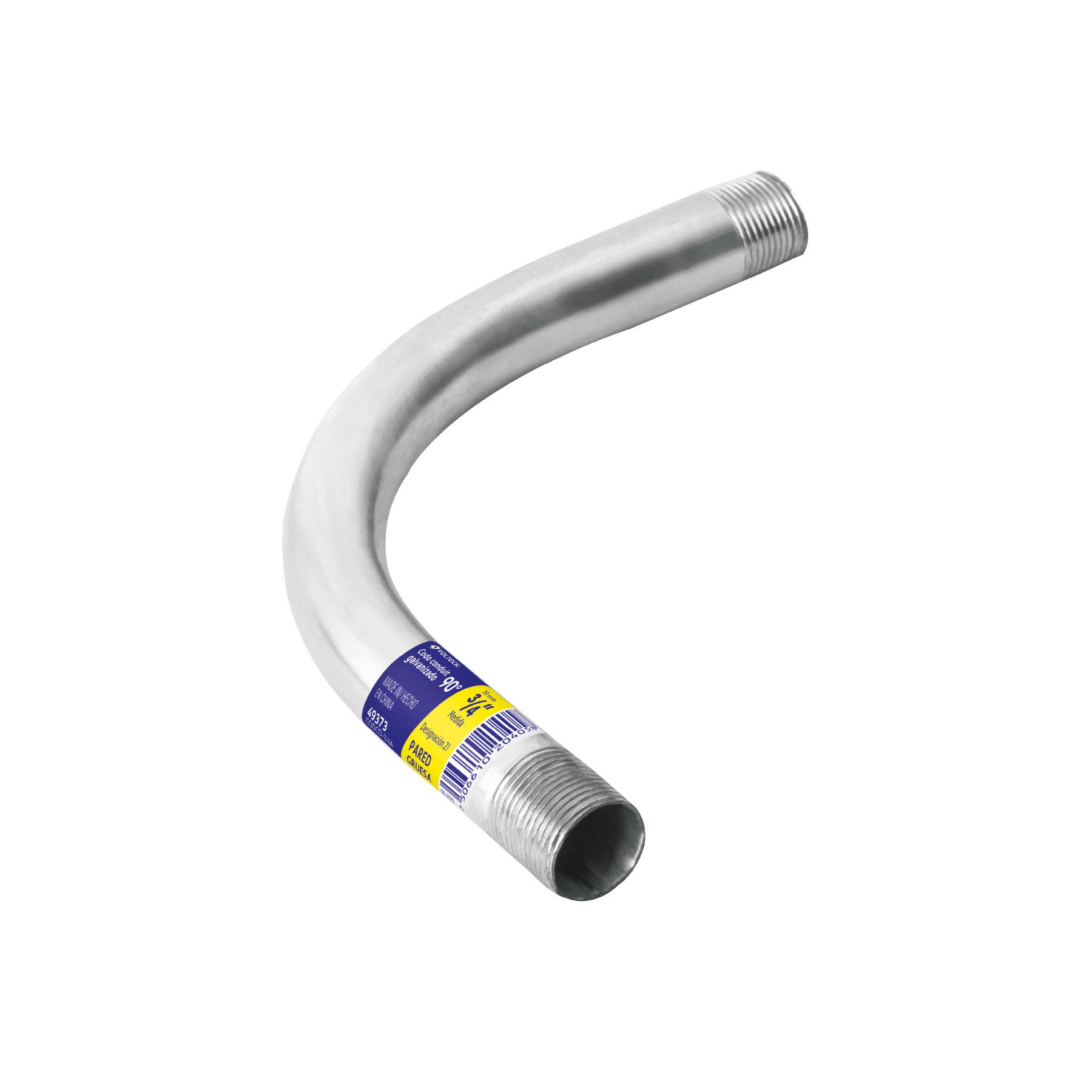 Codo Conduit 90° 3/4' pared gruesa (2 mm), et. amarilla