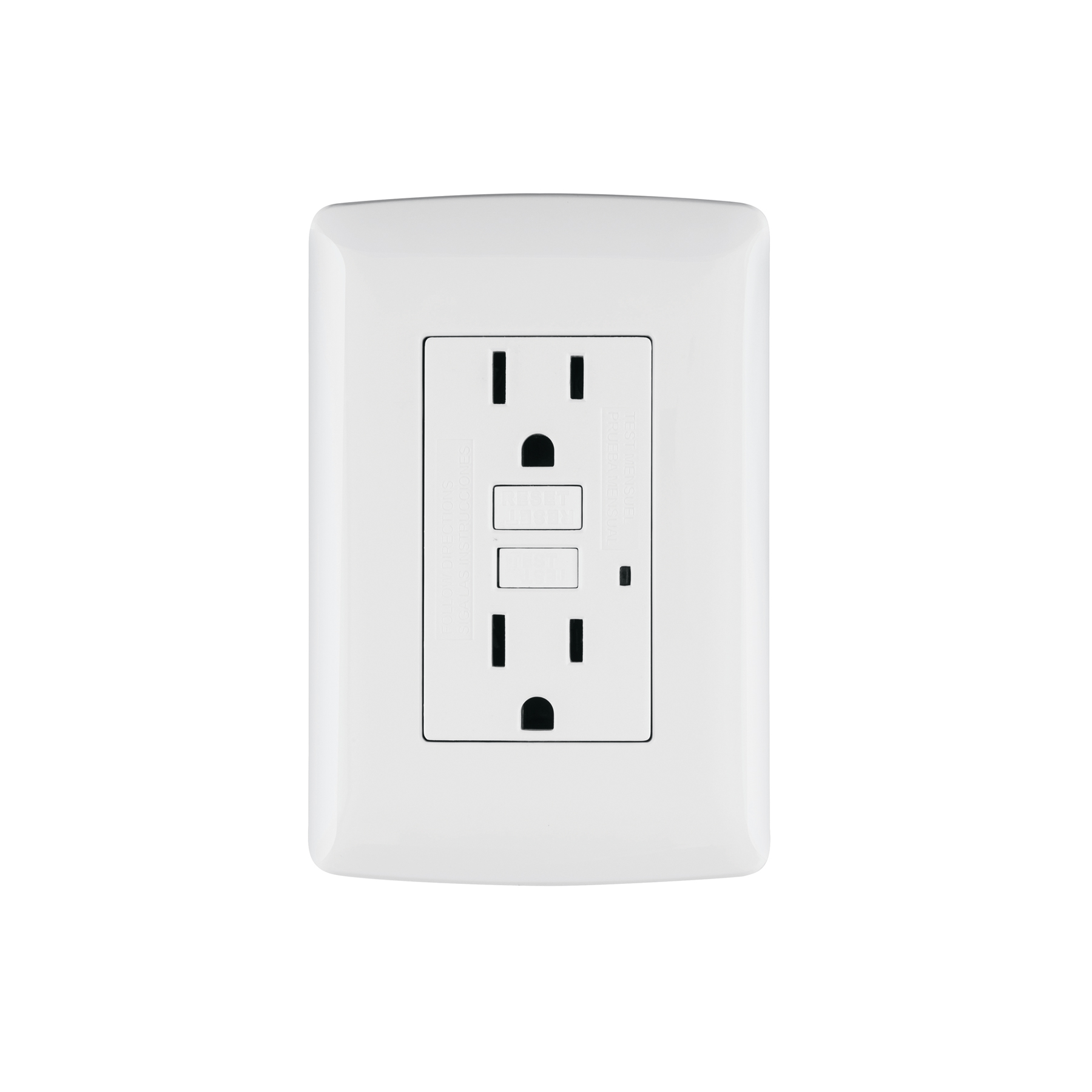 Contacto dúplex falla a tierra GFCI, blanco, línea Italiana