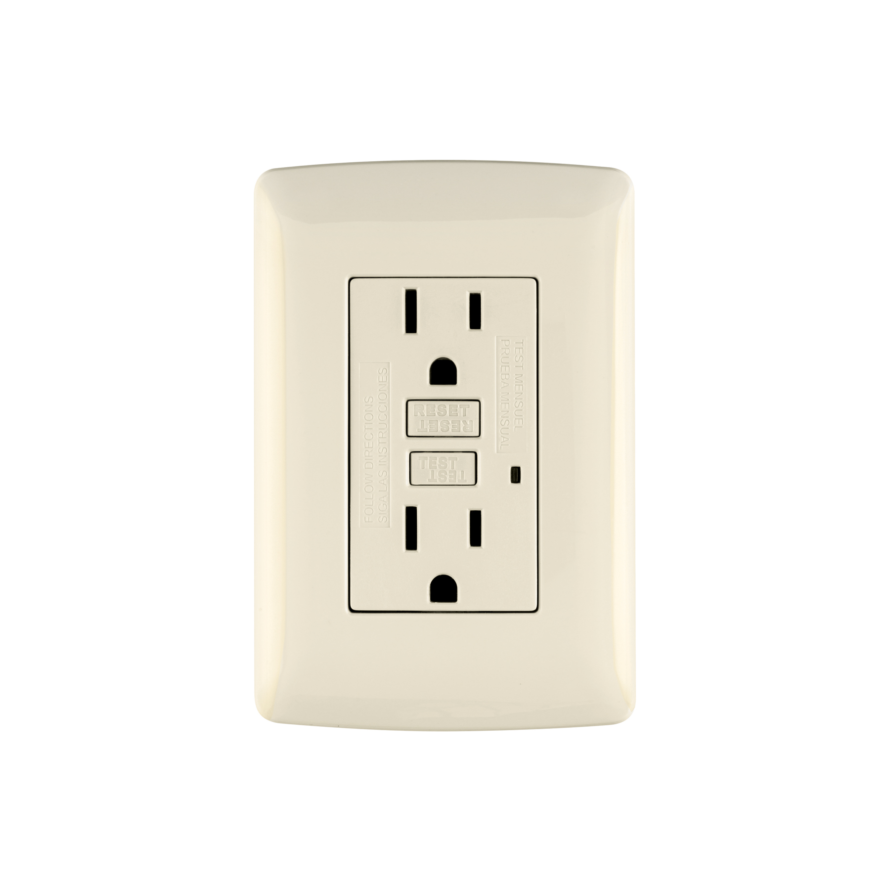 Contacto dúplex falla a tierra GFCI, marfil, línea Italiana