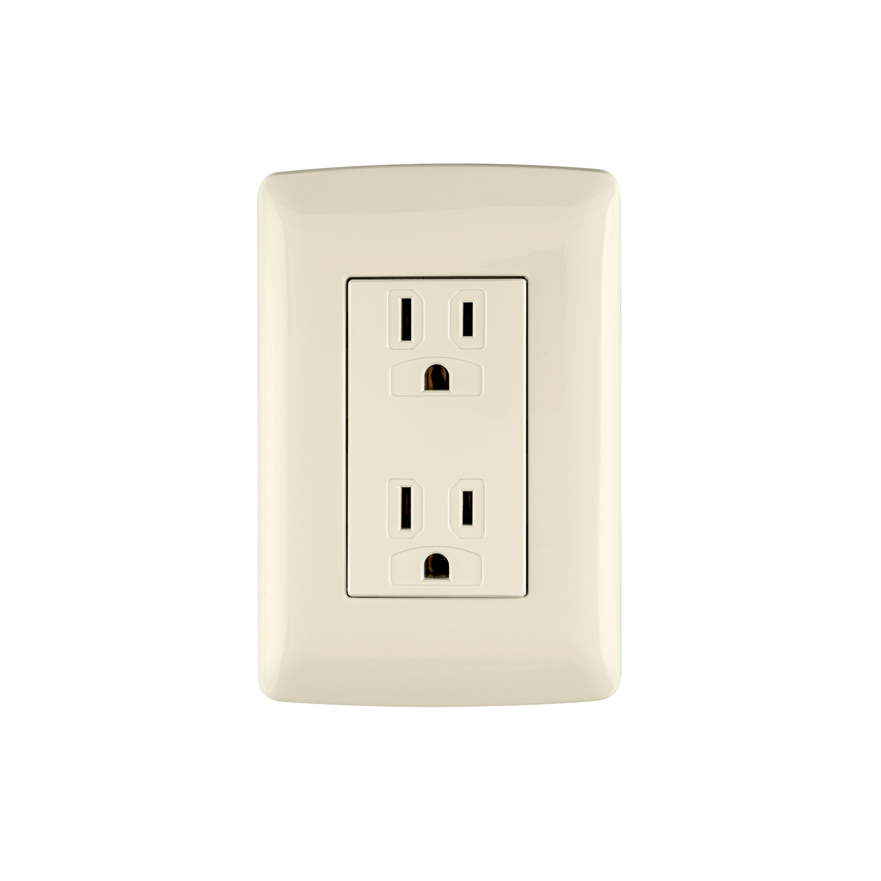 Contacto dúplex aterrizado, color marfil, línea Italiana 