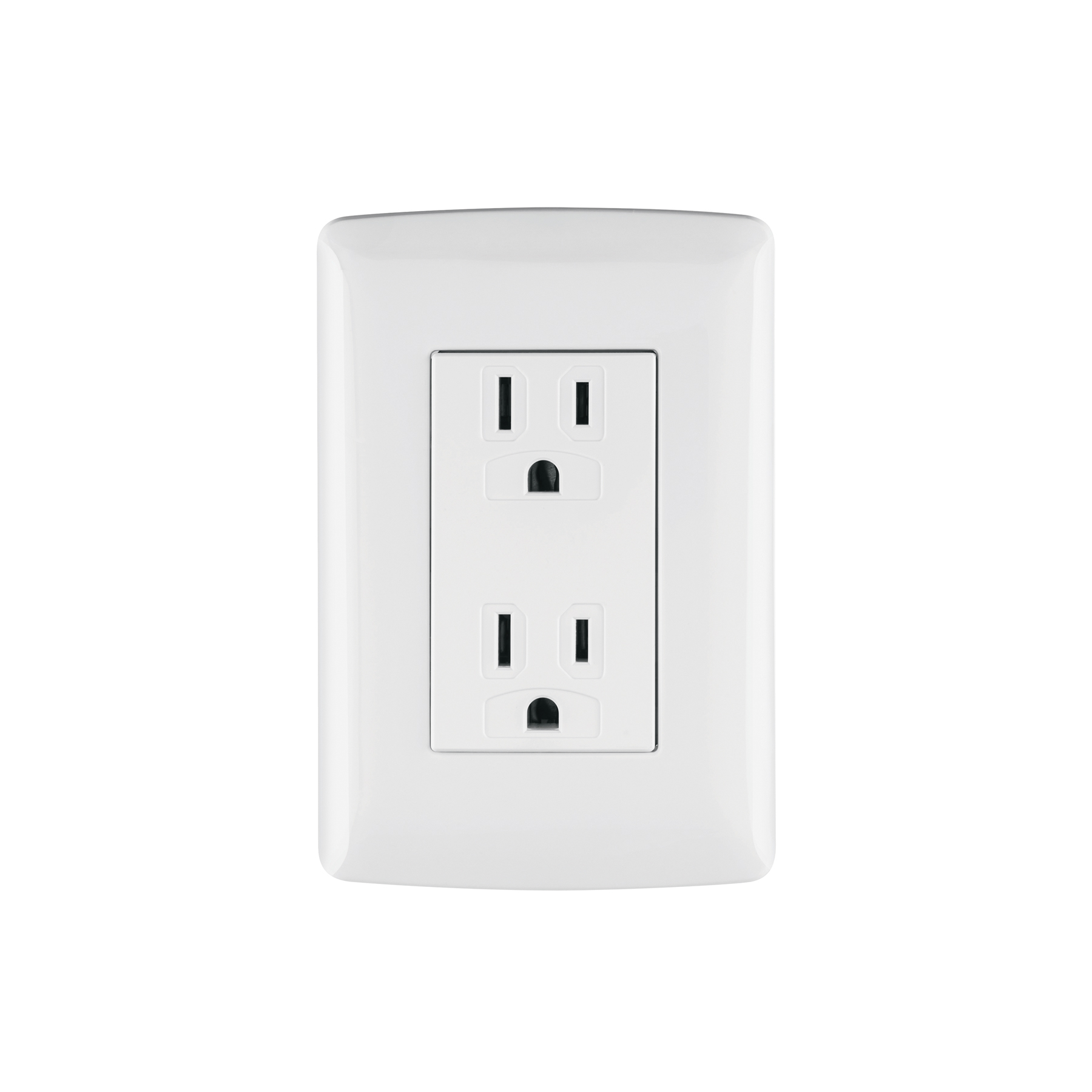 Contacto dúplex aterrizado, color blanco, línea Italiana 